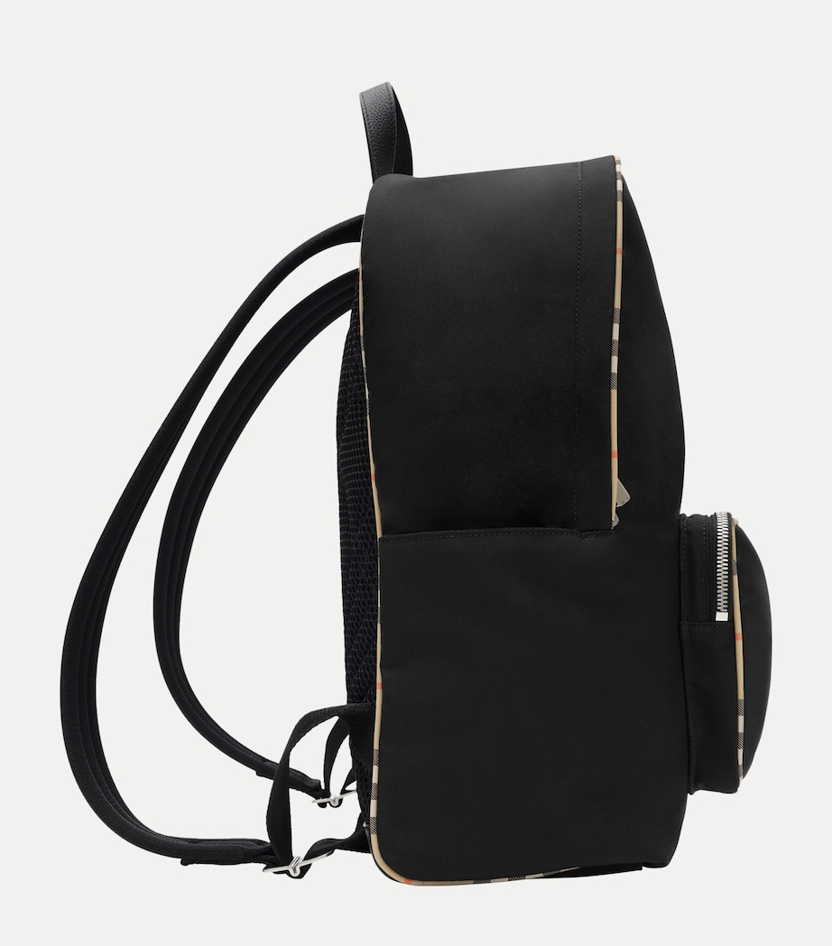 Burberry Check-Trim Backpack Black Image 3