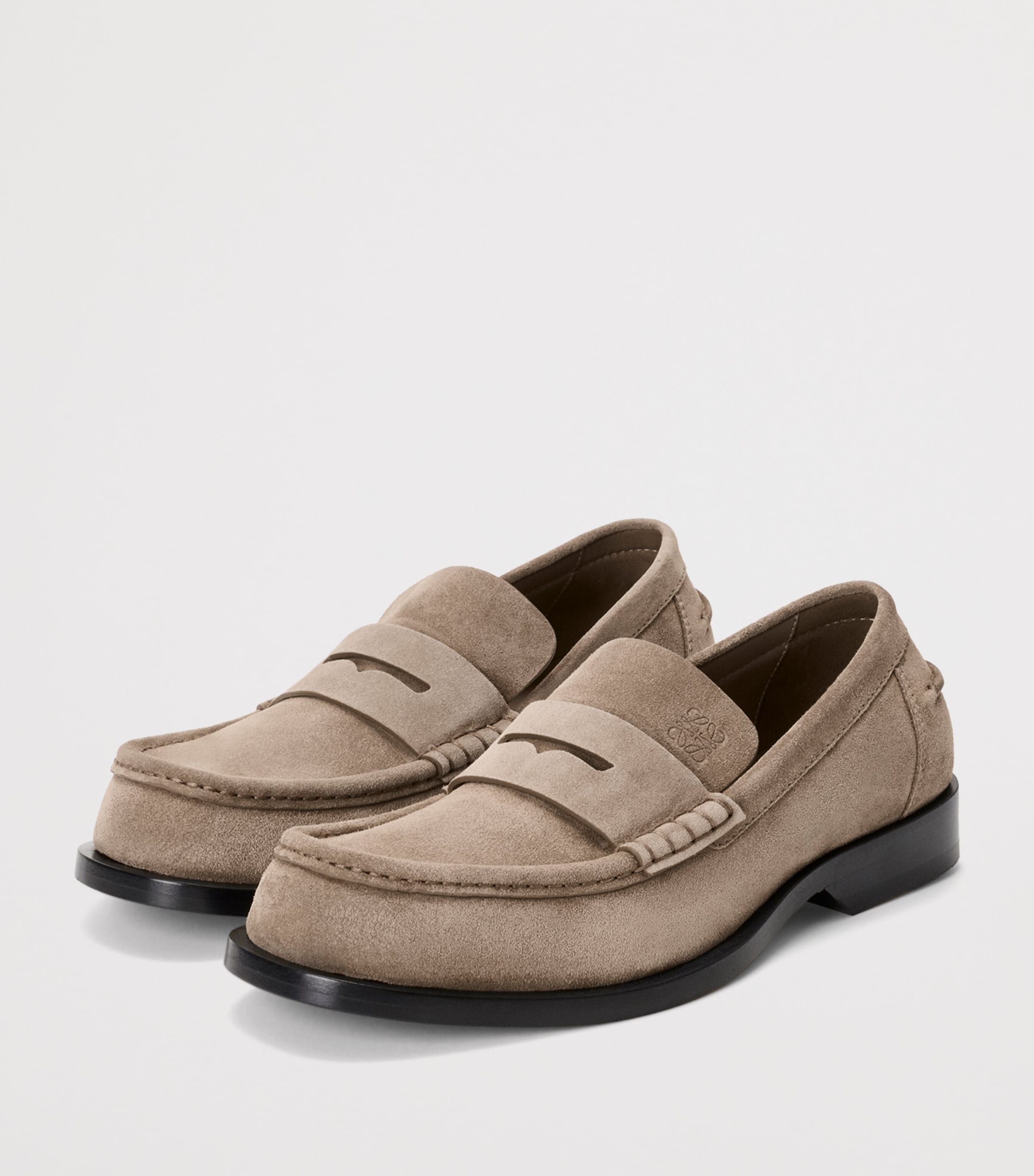 LOEWE Suede Bobine Loafers Hazelnut Image 2
