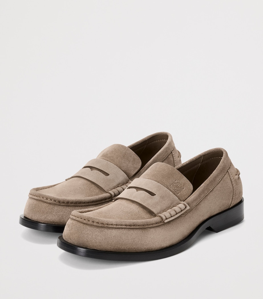 LOEWE Suede Bobine Loafers Hazelnut Image 2