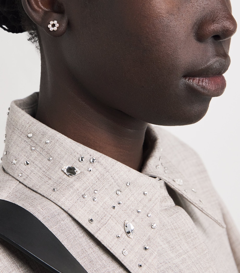 Yellow Gold and Pearl Petite Luna Single Earring YELLOW GOLD Image 2