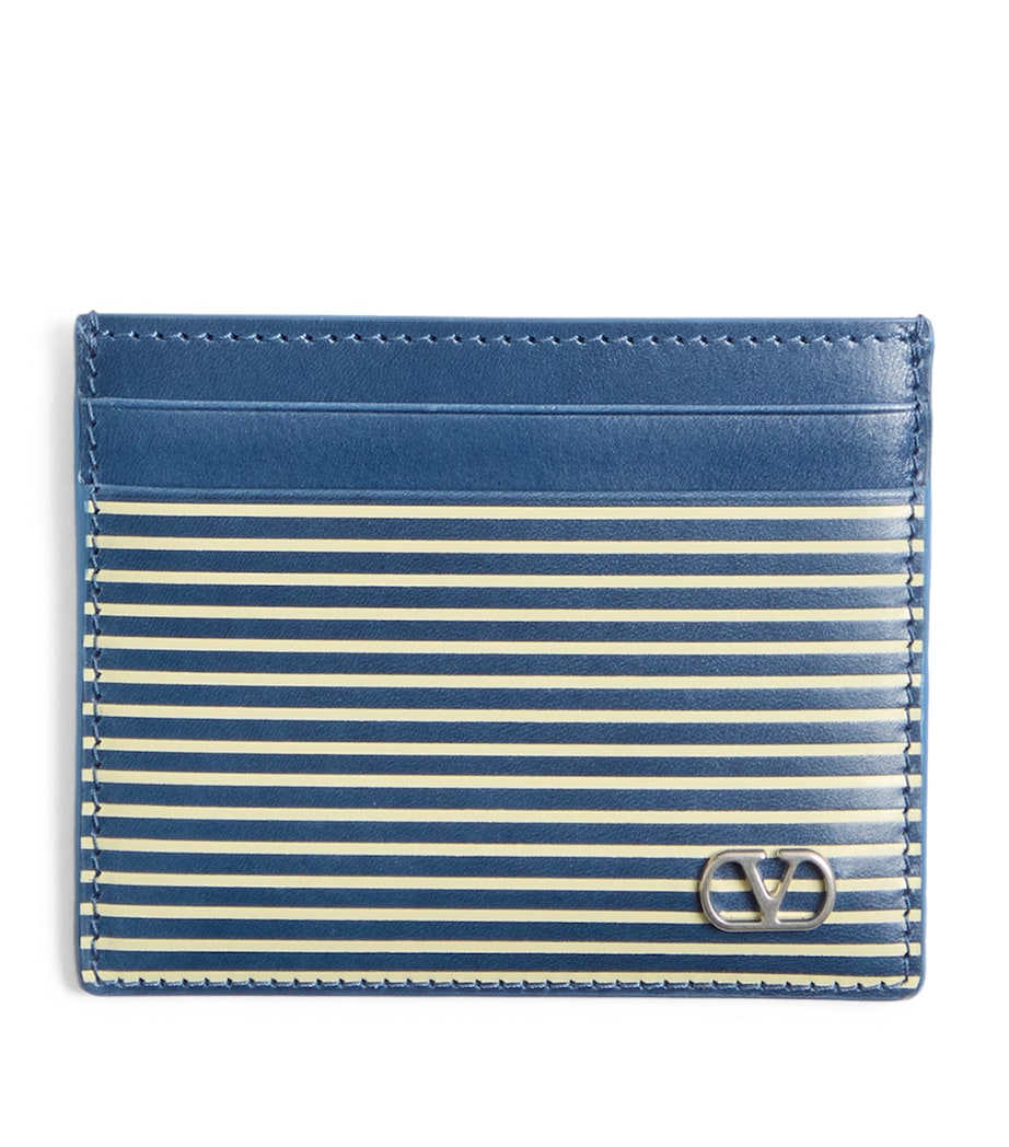 Leather Stripe VLogo Card Holder D7Q Image 1
