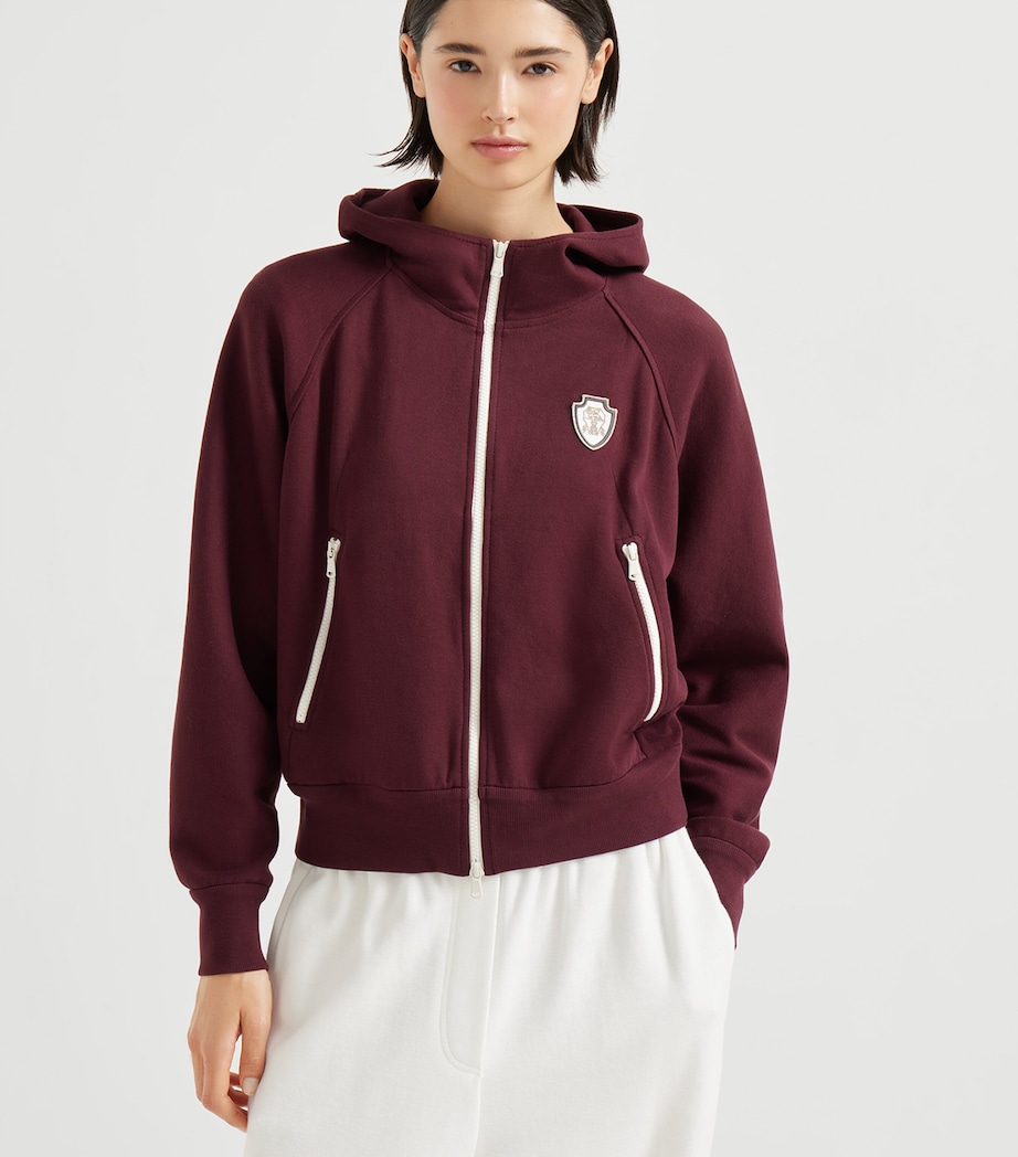 Techno Cotton Piqué Zip-Up Hoodie C9663 Image 3