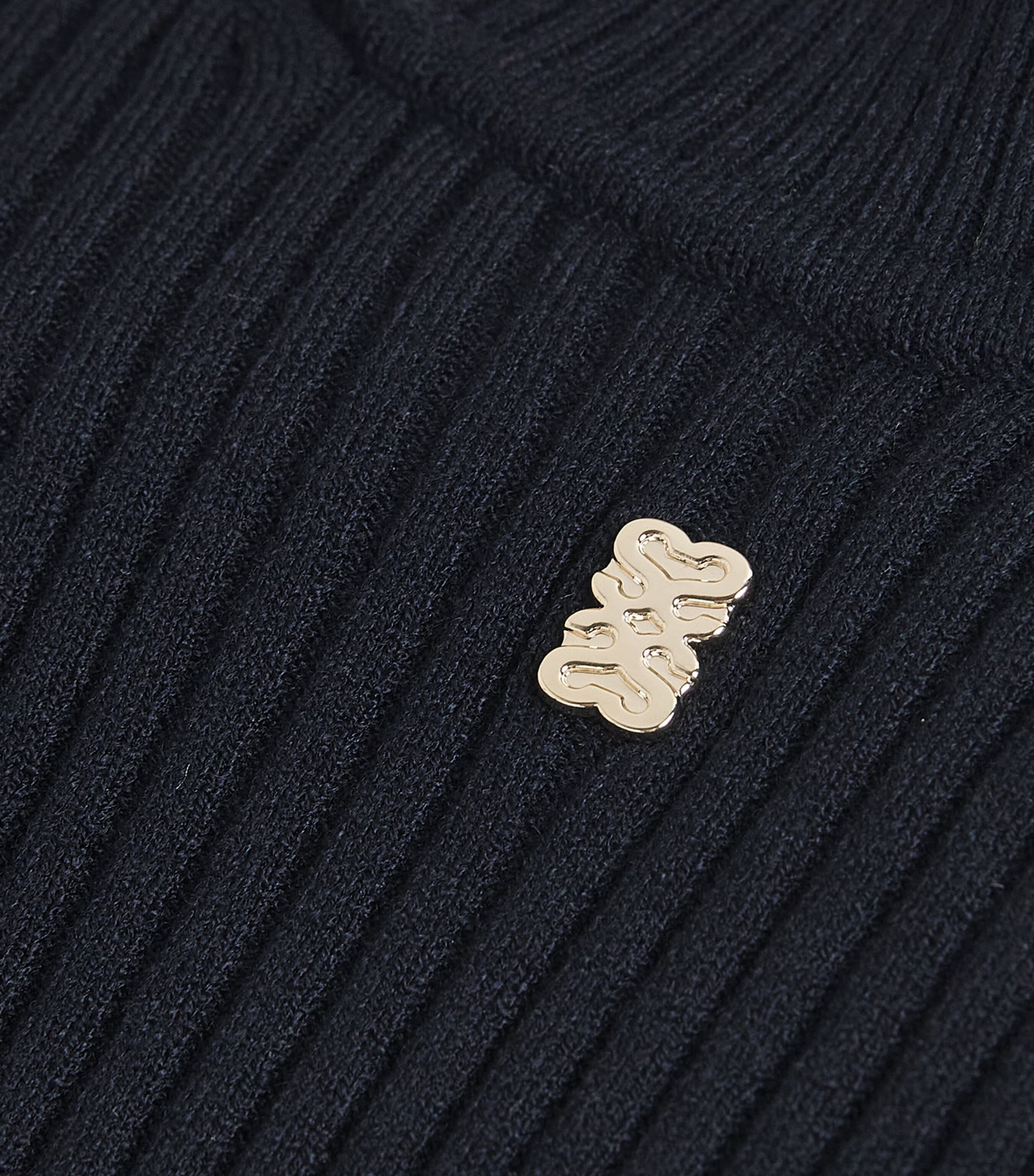 Sandro Paris Womens Cropped-Sleeve Logo Sweater Navy Blue Image 5