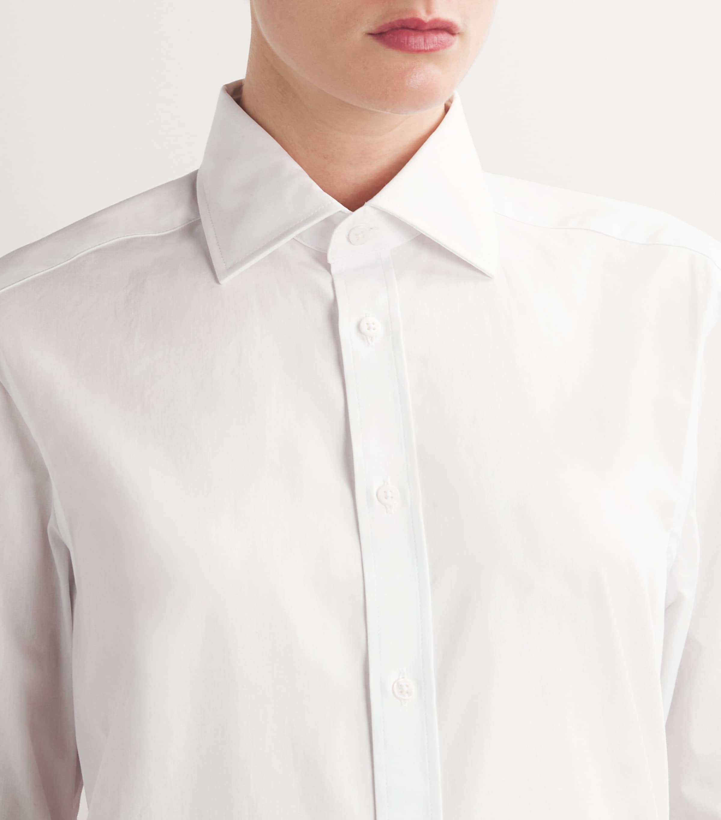 With Nothing Underneath Womens Poplin The Boyfriend Shirt White Image 6