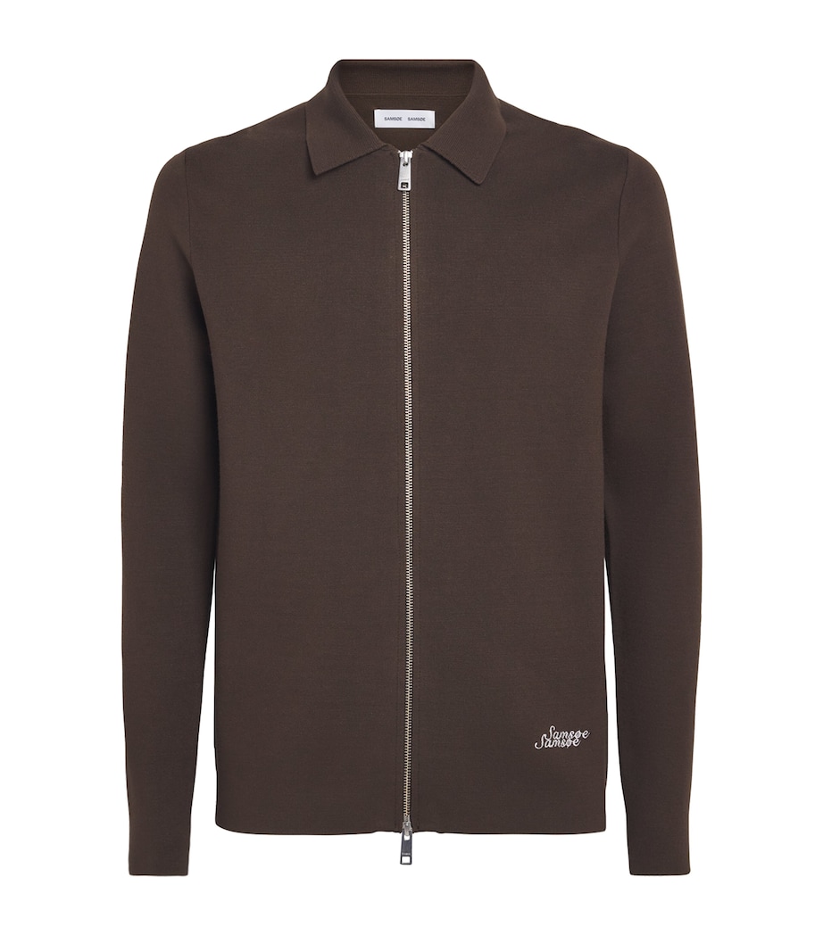 Samsøe Samsøe Mens Zip-Up Samatt Polo Sweater Delicioso Image 1