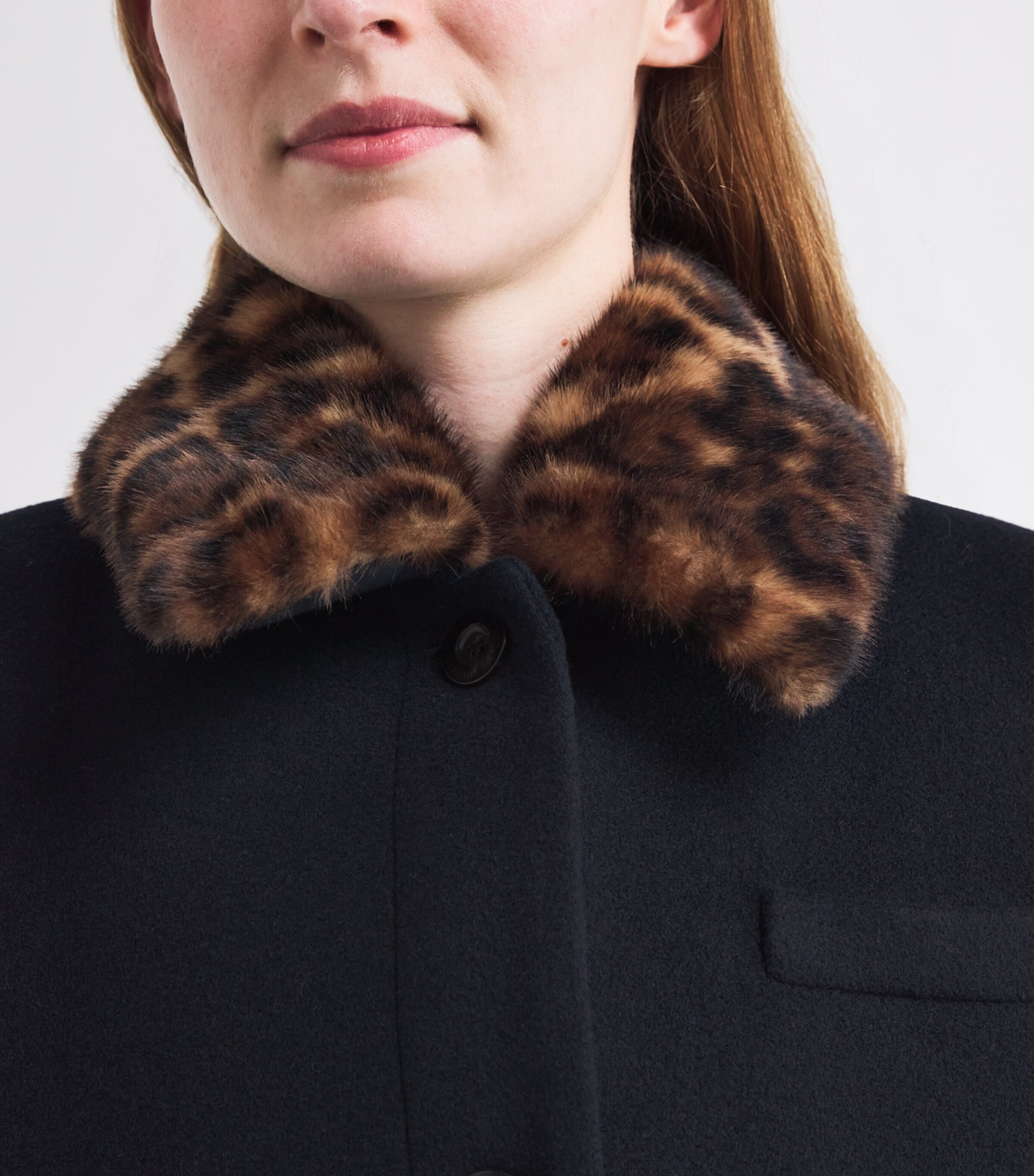 Faux Fur Leopard Print Coat Long Claudie Pierlot Multi Wool-Blend