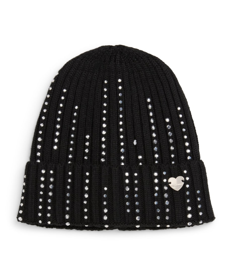 Monnalisa Embellished Knit Hat Nero Image 1
