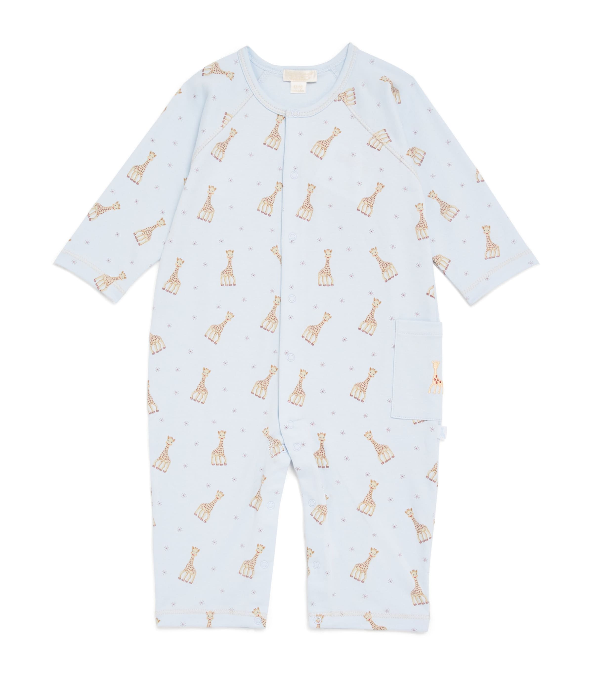 Pima Cotton Giraffe Playsuit (0-18 Months) K480 LT BLUE Image 1