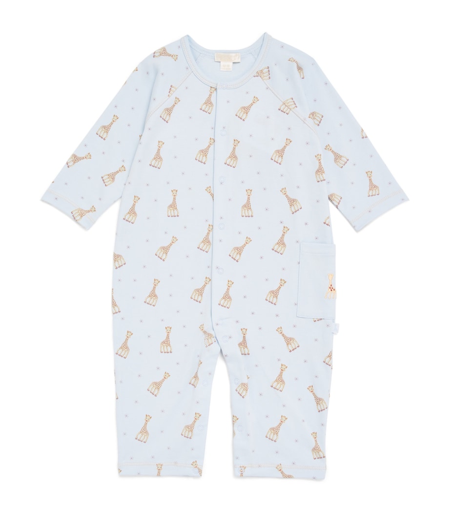 Pima Cotton Giraffe Playsuit (0-18 Months) K480 LT BLUE Image 1