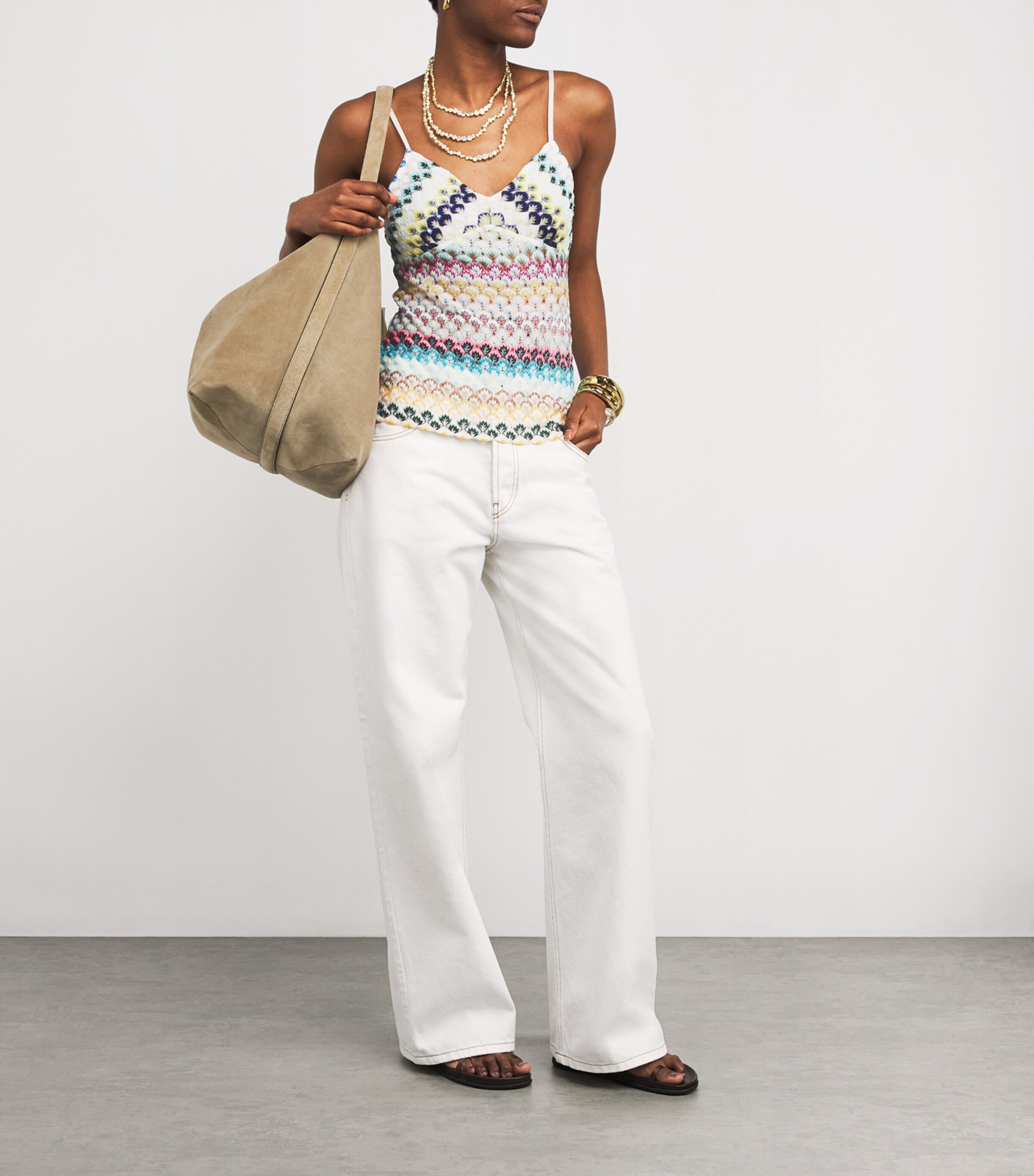 Missoni Womens Geometric Jacquard Tank Top Multi Image 2
