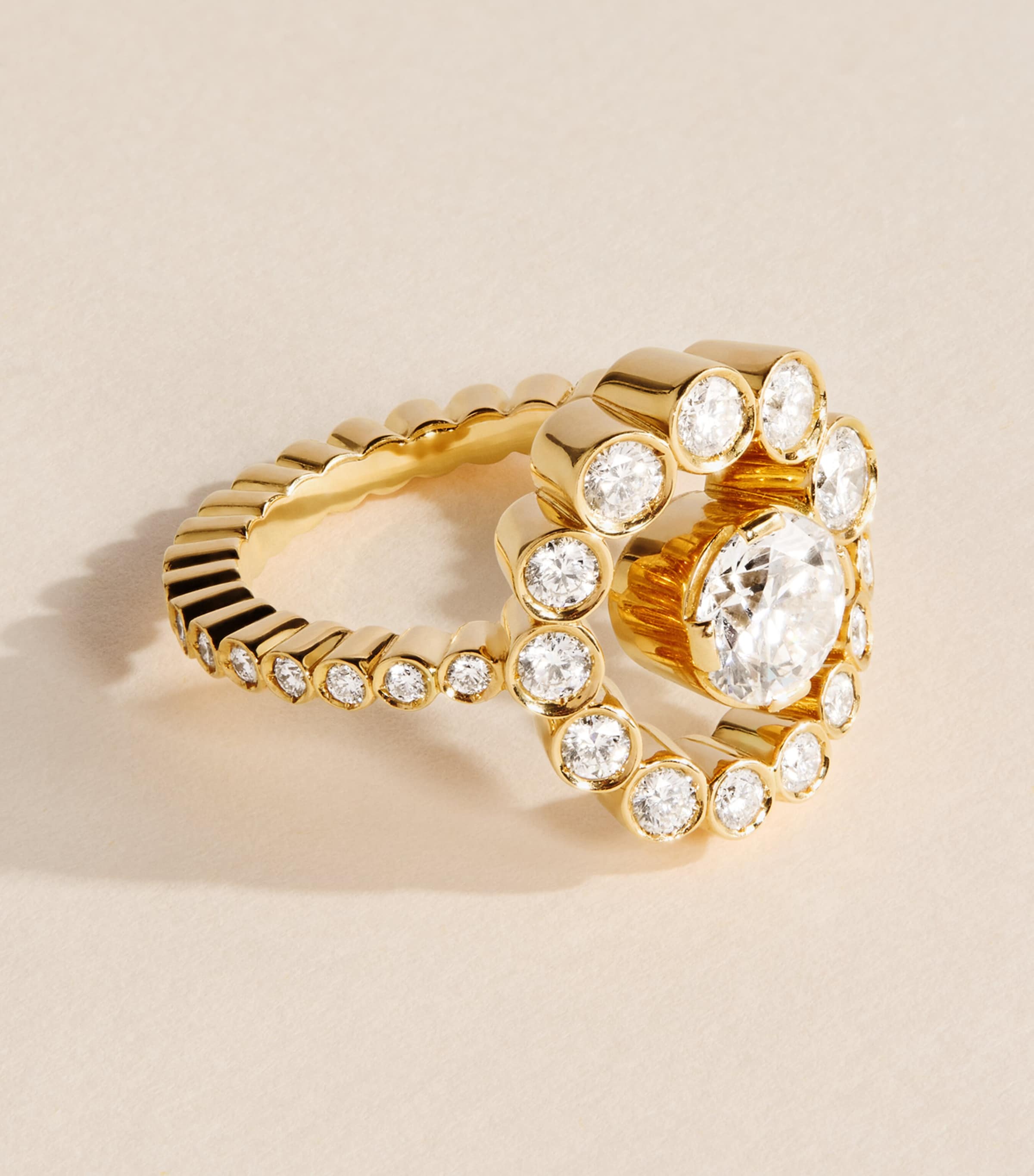 Sophie Bille Brahe Yellow Gold and Diamond Ensemble Escargot Ring Yellow Gold Image 3