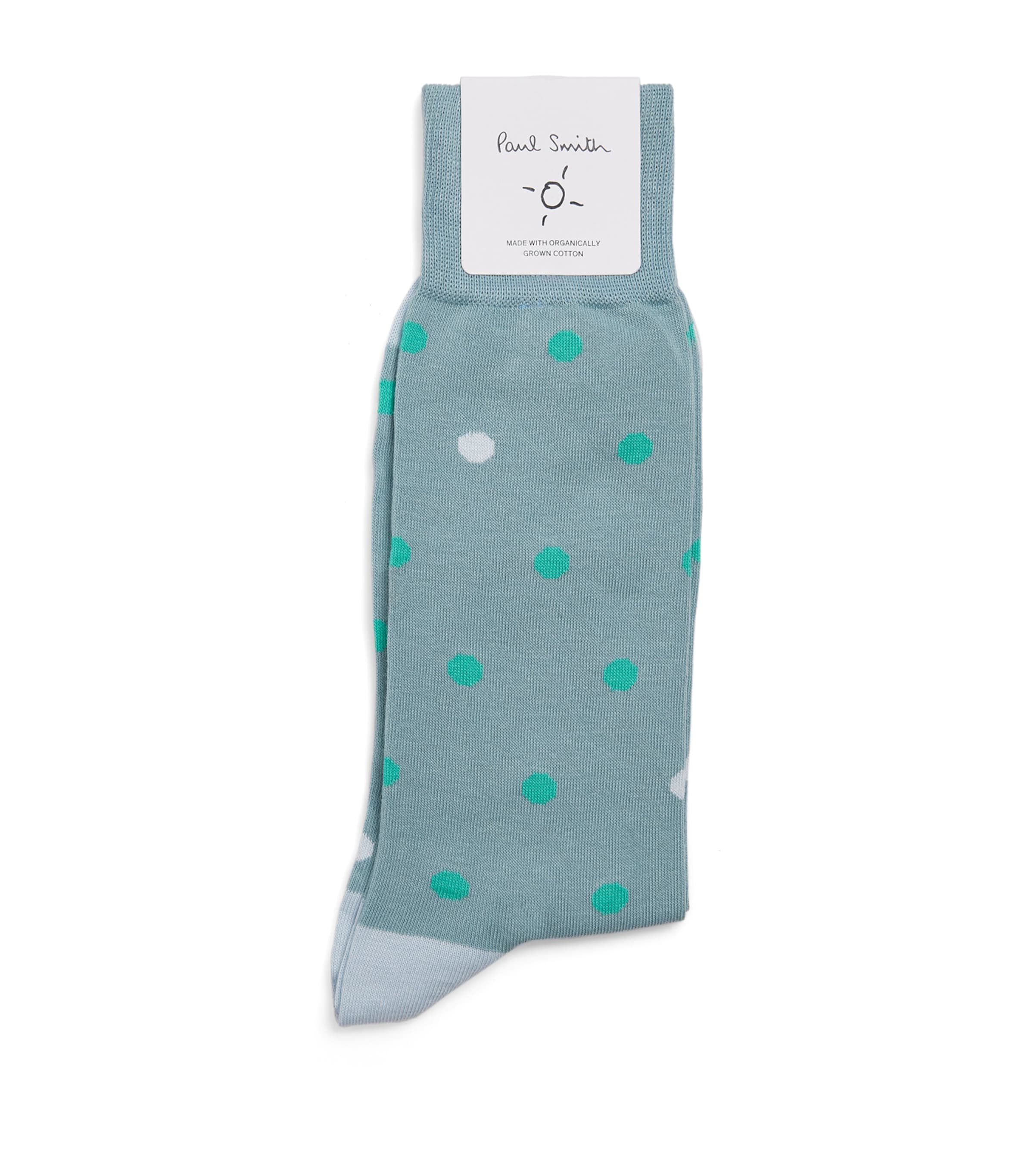 Paul Smith Mens Polka-Dot Socks Greyish Green Image 1