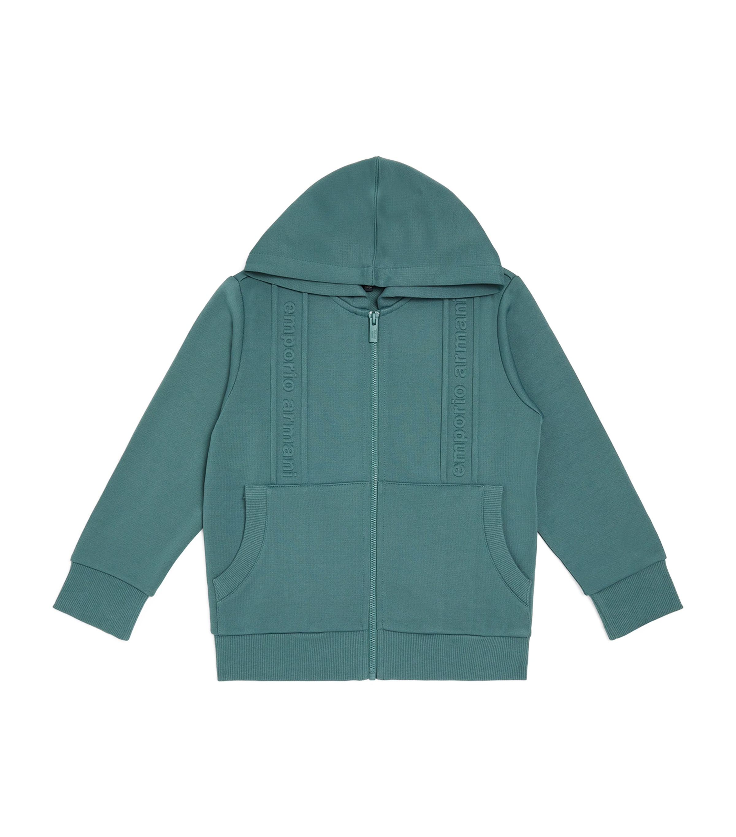 Emporio Armani Zip-up Logo Hoodie In Green