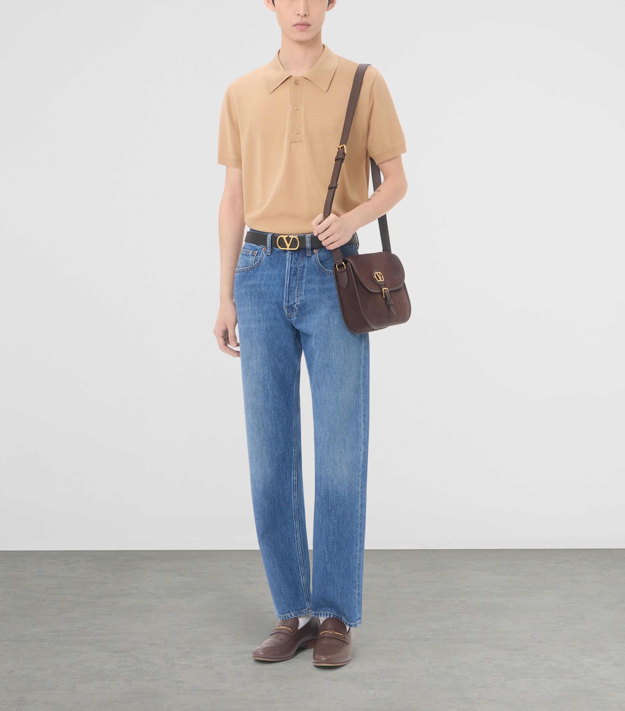 Valentino Garavani Mens Wool VLogo Polo Shirt Image 5