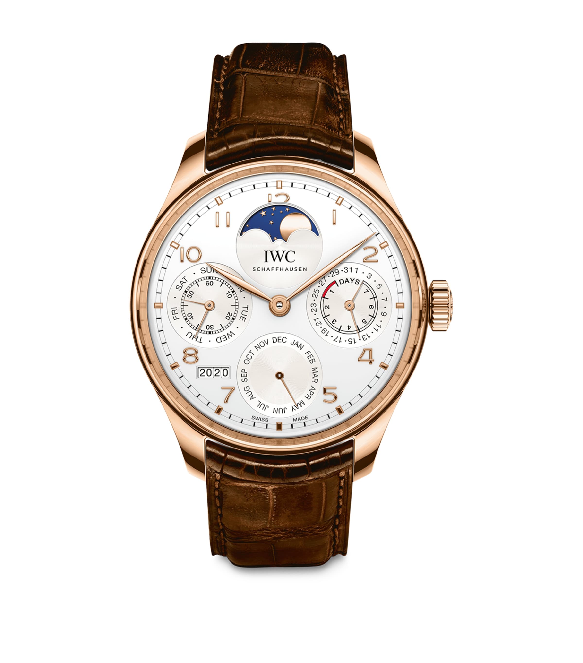 Yellow Gold Portugieser Perpetual Calendar Watch 44mm SILVER Image 2