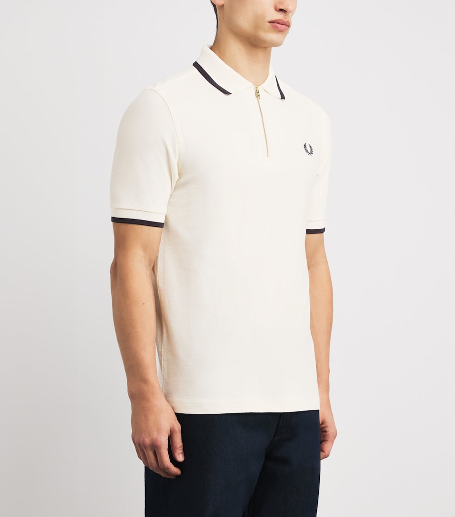 Cotton Crepe Piqué Polo Shirt 560 ECRU Image 3