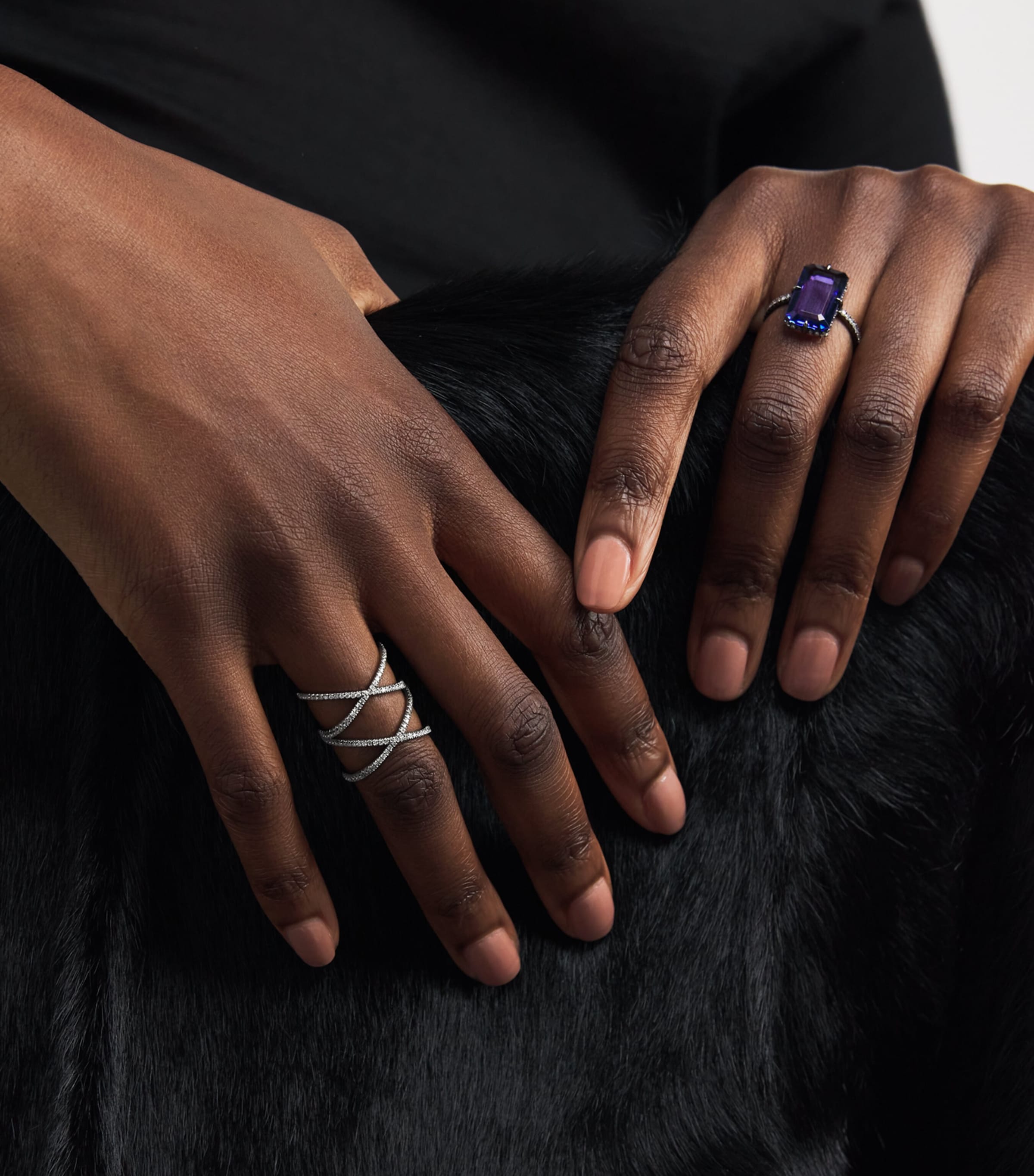 Blackened White Gold and Diamond XX Ring BLACK GOLD Image 5