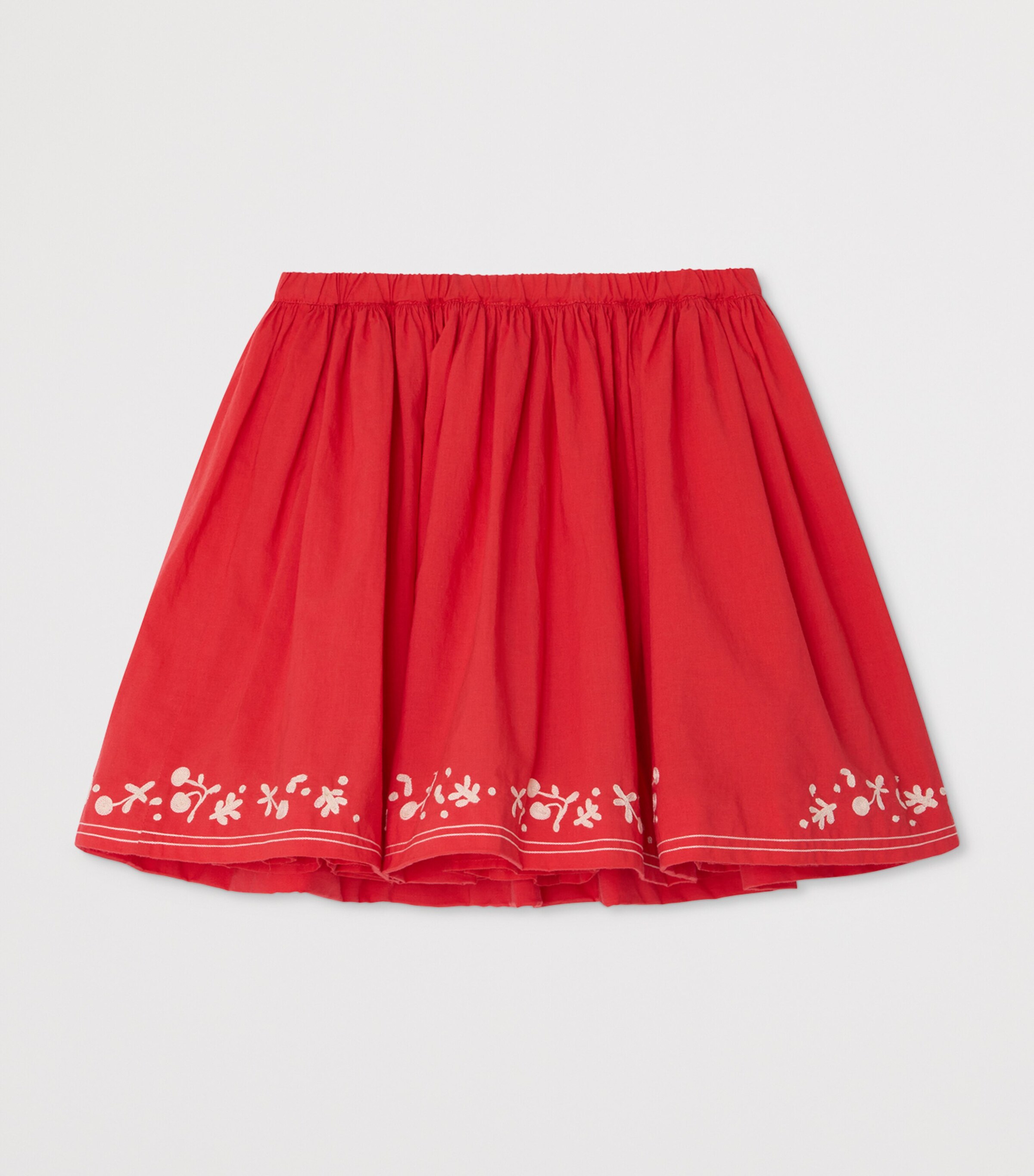 Bonpoint Cotton Embroidered Skirt (10-14 Years) Coquelicot Image 2