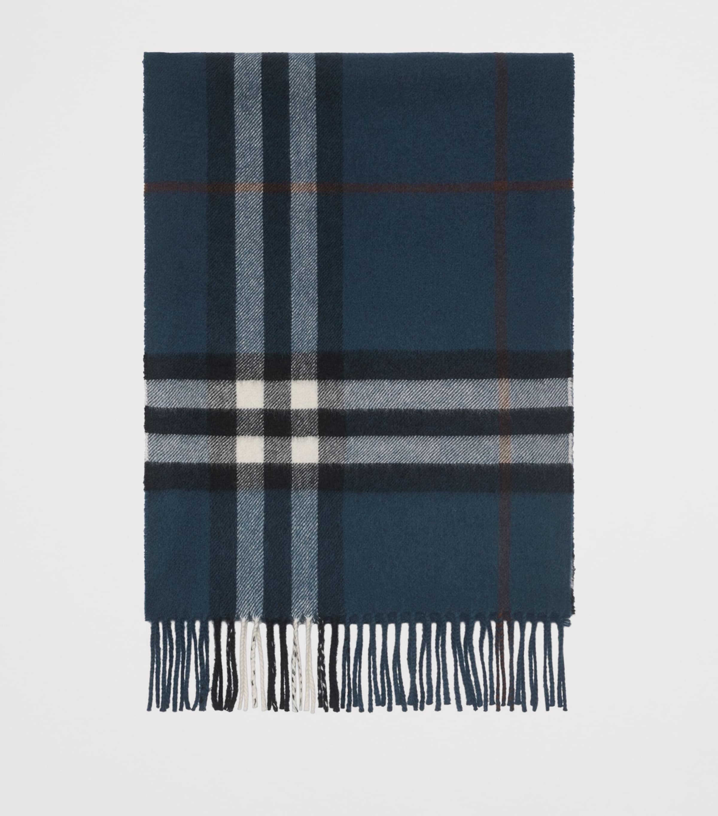 Cashmere Check Scarf MAST BLUE Image 2