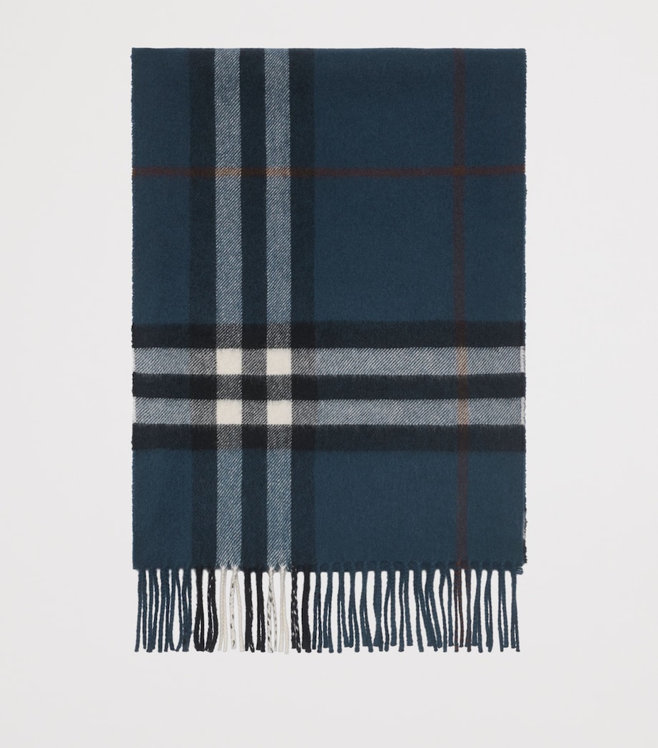 Cashmere Check Scarf MAST BLUE Image 2