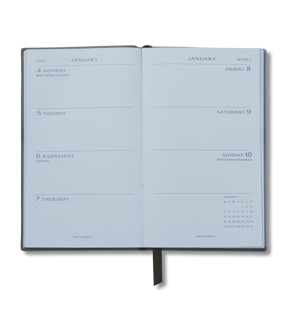 Smythson Leather Panama Weekly Diary 2027 Slate Green Image 2