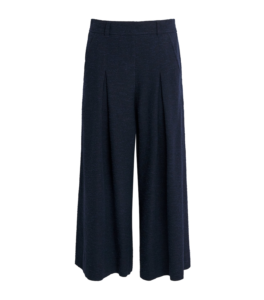 ME+EM Womens Very Wide Pleated Trousers Navy Image 1