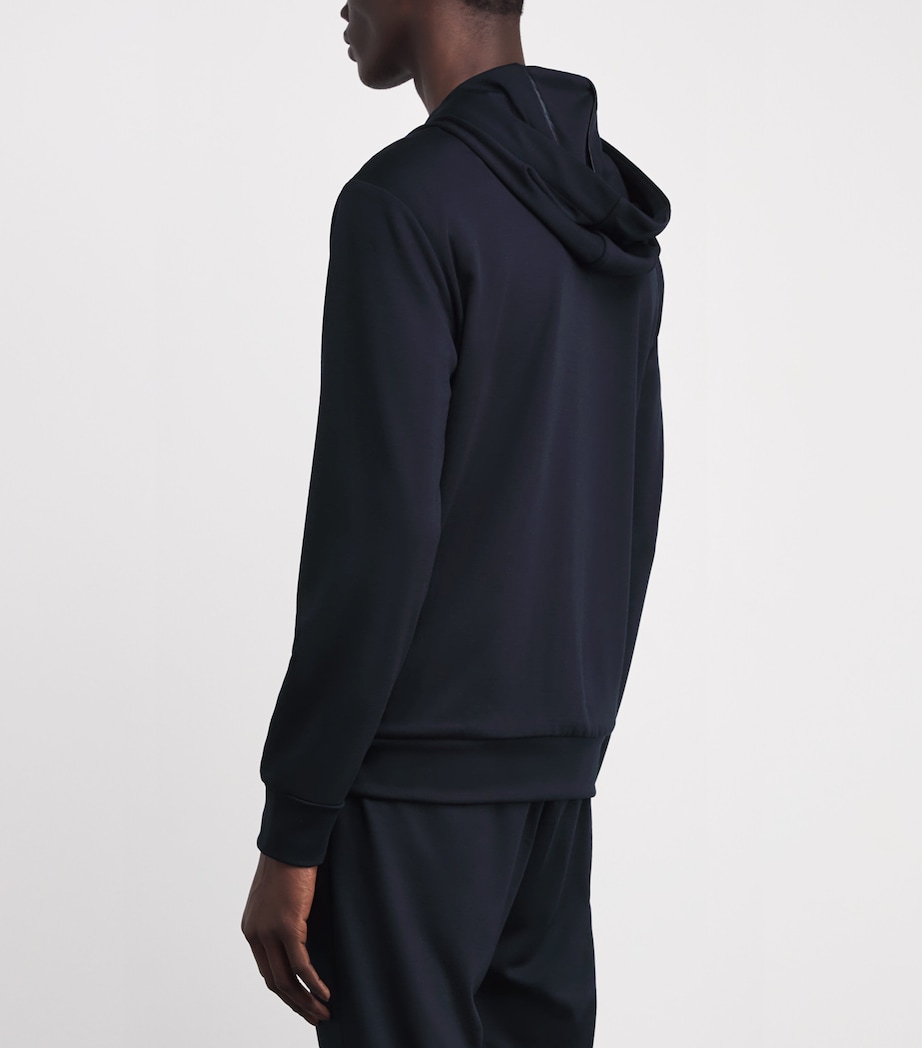 Marco Pescarolo Mens Virgin Wool-Blend Zip-Up Hoodie Navy Image 4