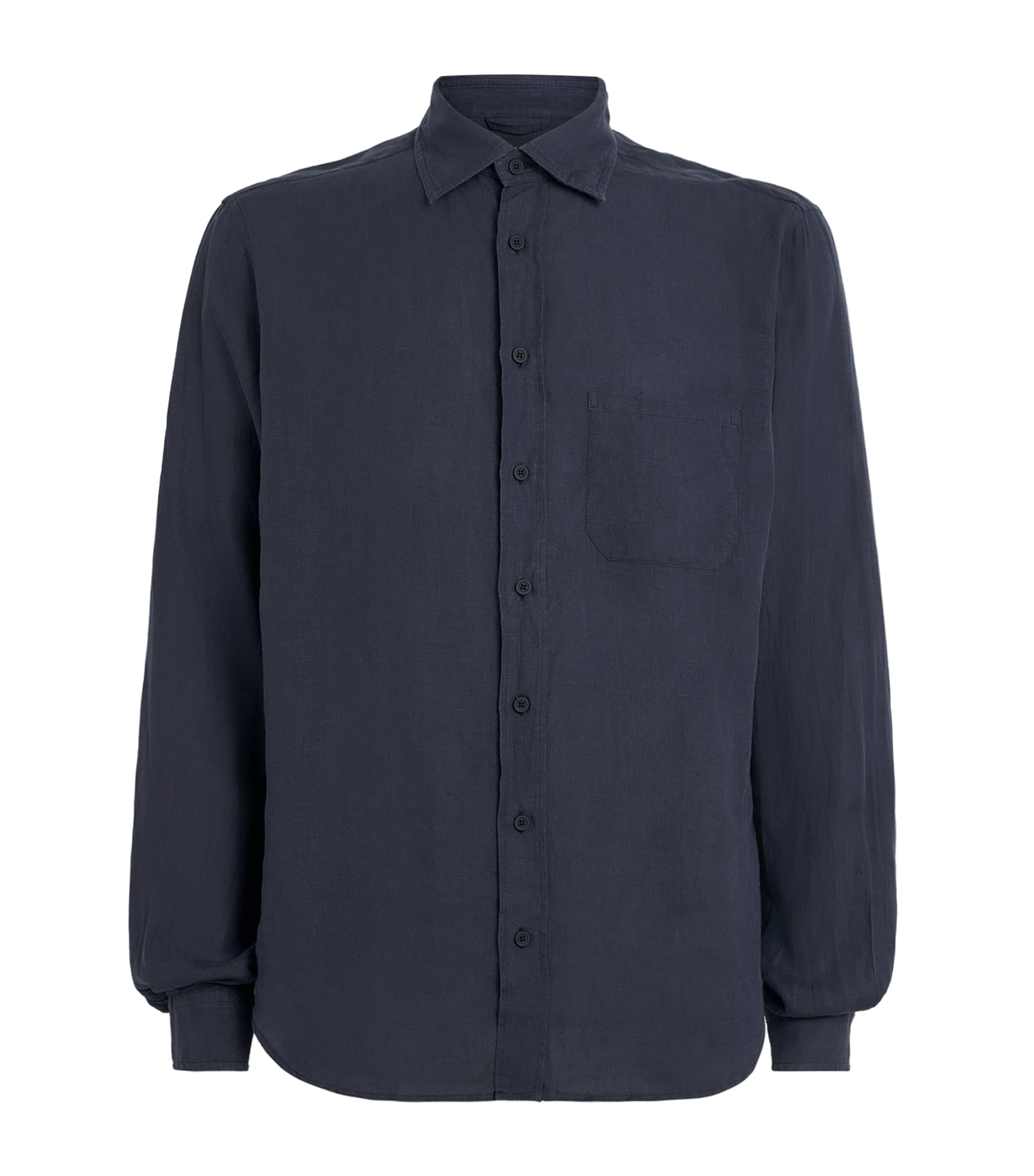 Sease Mens Hemp Long-Sleeve Shirt Navy Blue Image 1