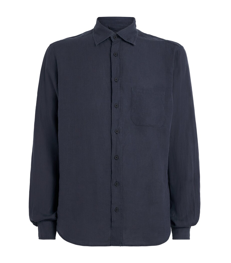 Sease Mens Hemp Long-Sleeve Shirt Navy Blue Image 1