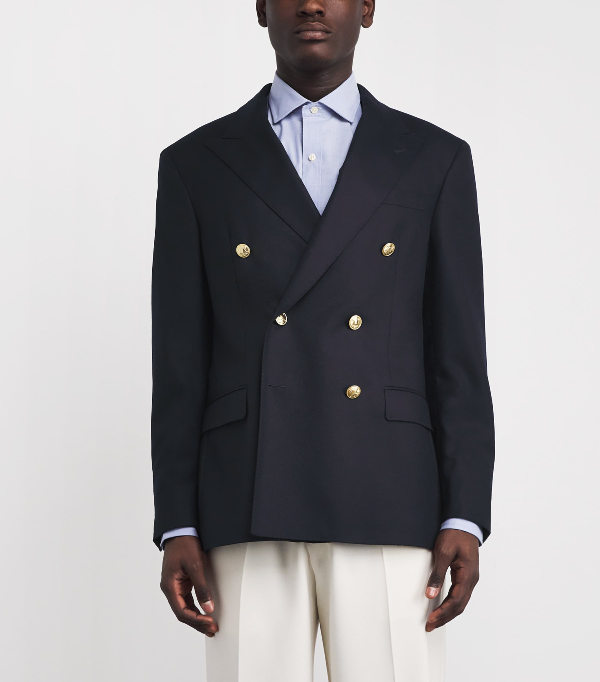Polo Ralph Lauren Mens Wool Double-Breasted Blazer Navy Image 3