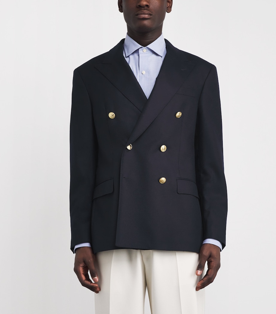 Polo Ralph Lauren Mens Wool Double-Breasted Blazer Navy Image 3
