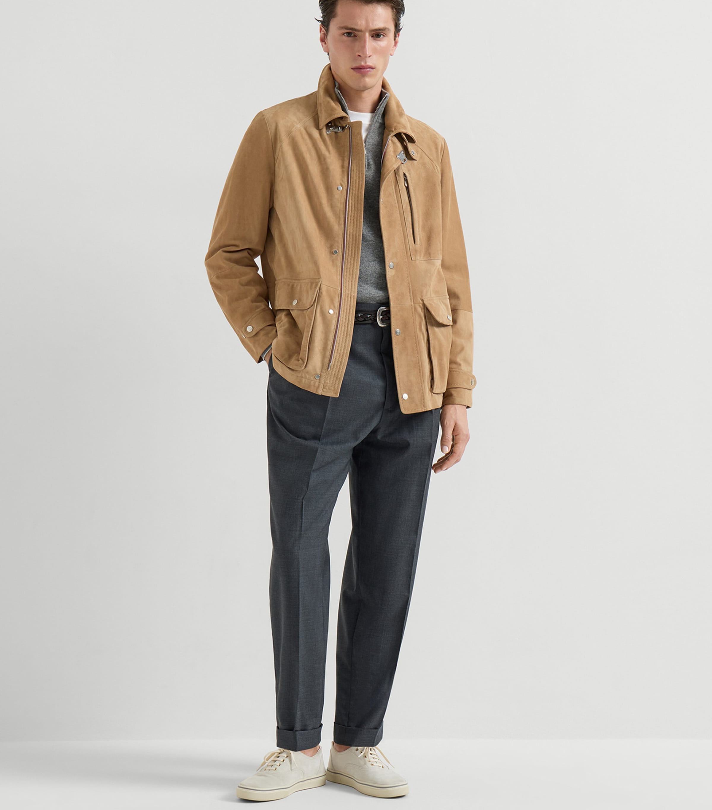 Brunello Cucinelli Mens Cashmere Quarter-Zip Sweater Image 5