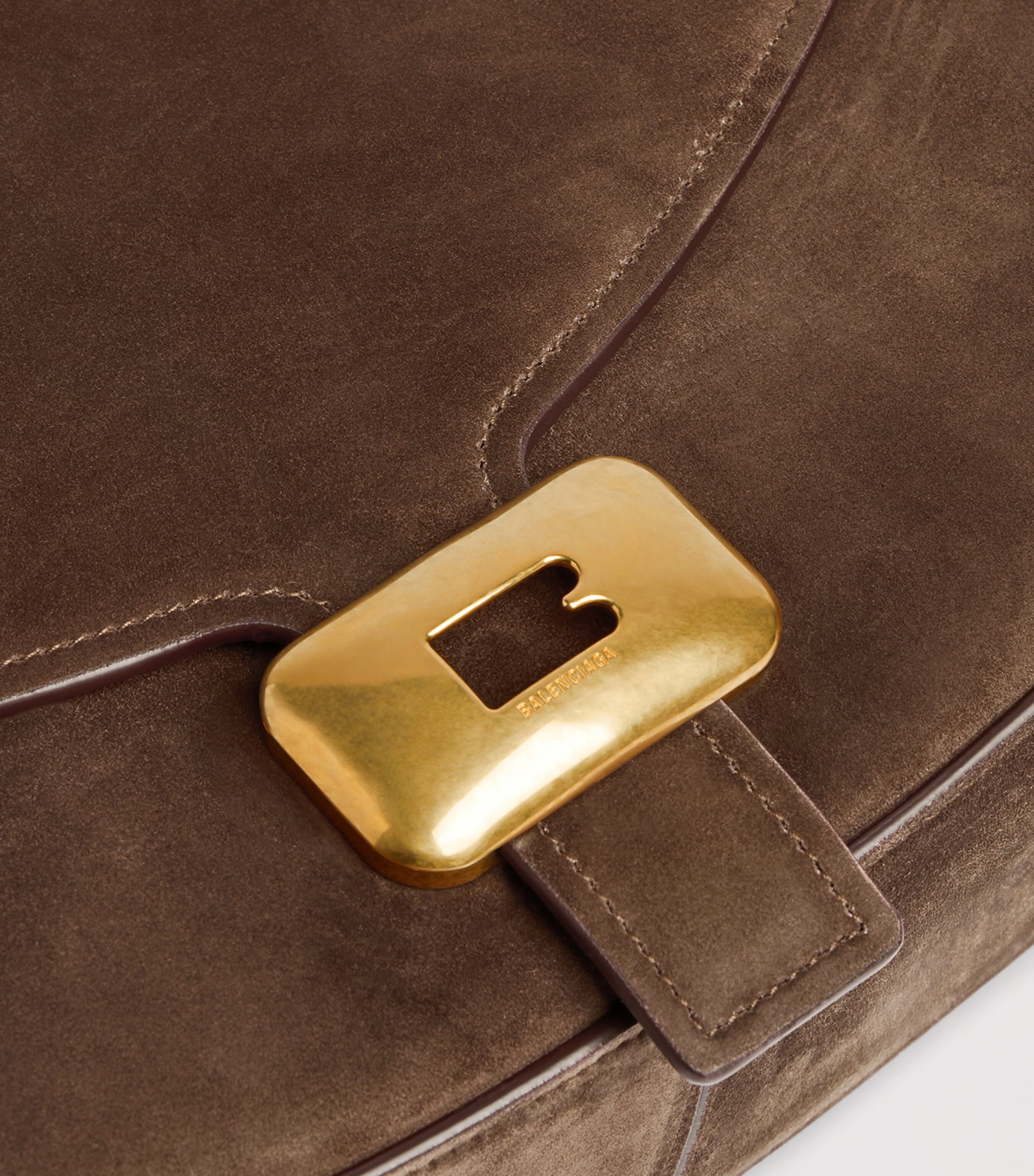 Balenciaga Womens Suede Clicca Shoulder Bag Image 9