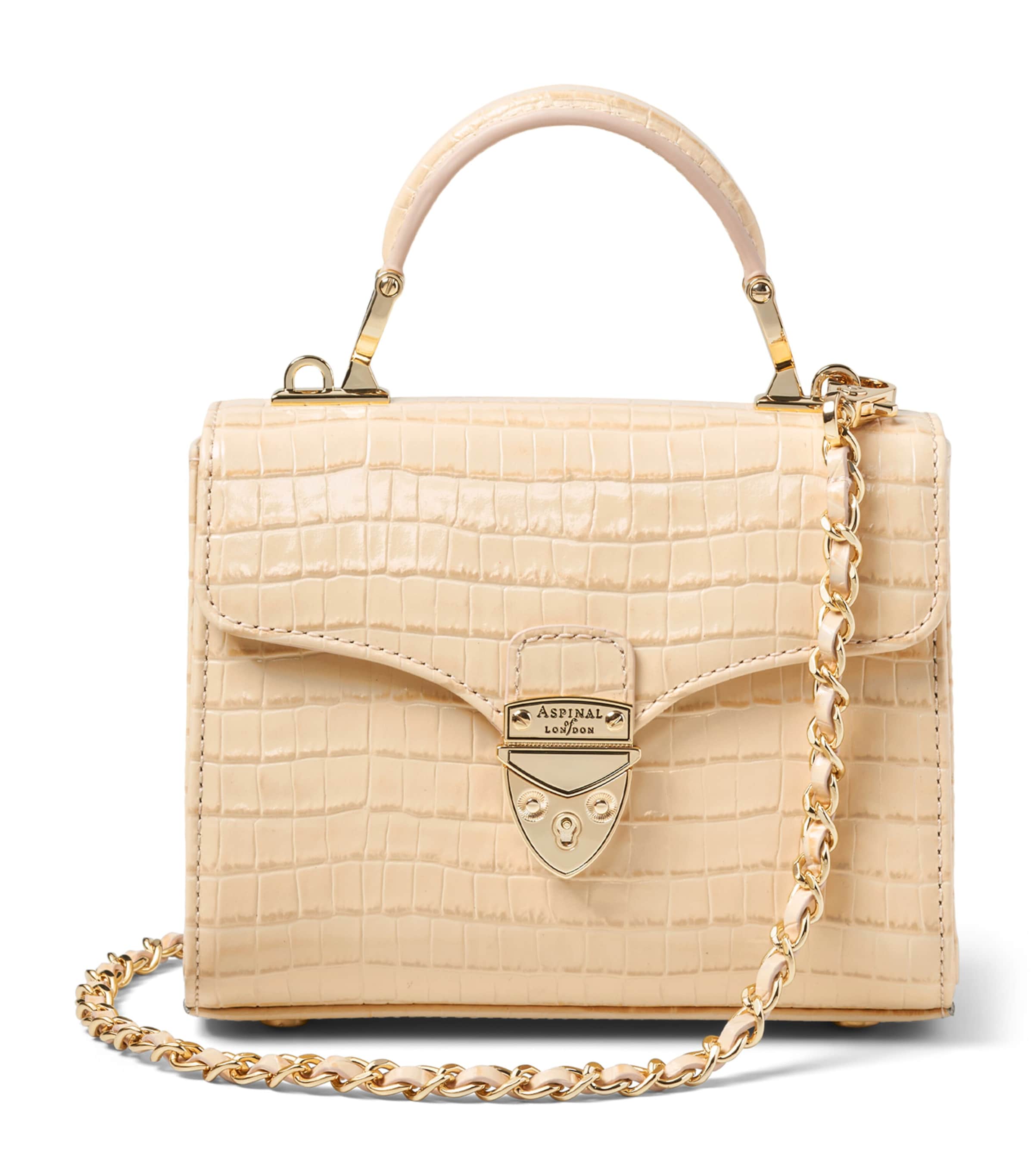 Aspinal Of London Mini Leather Mayfair Top-Handle Bag Buttermilk Image 1