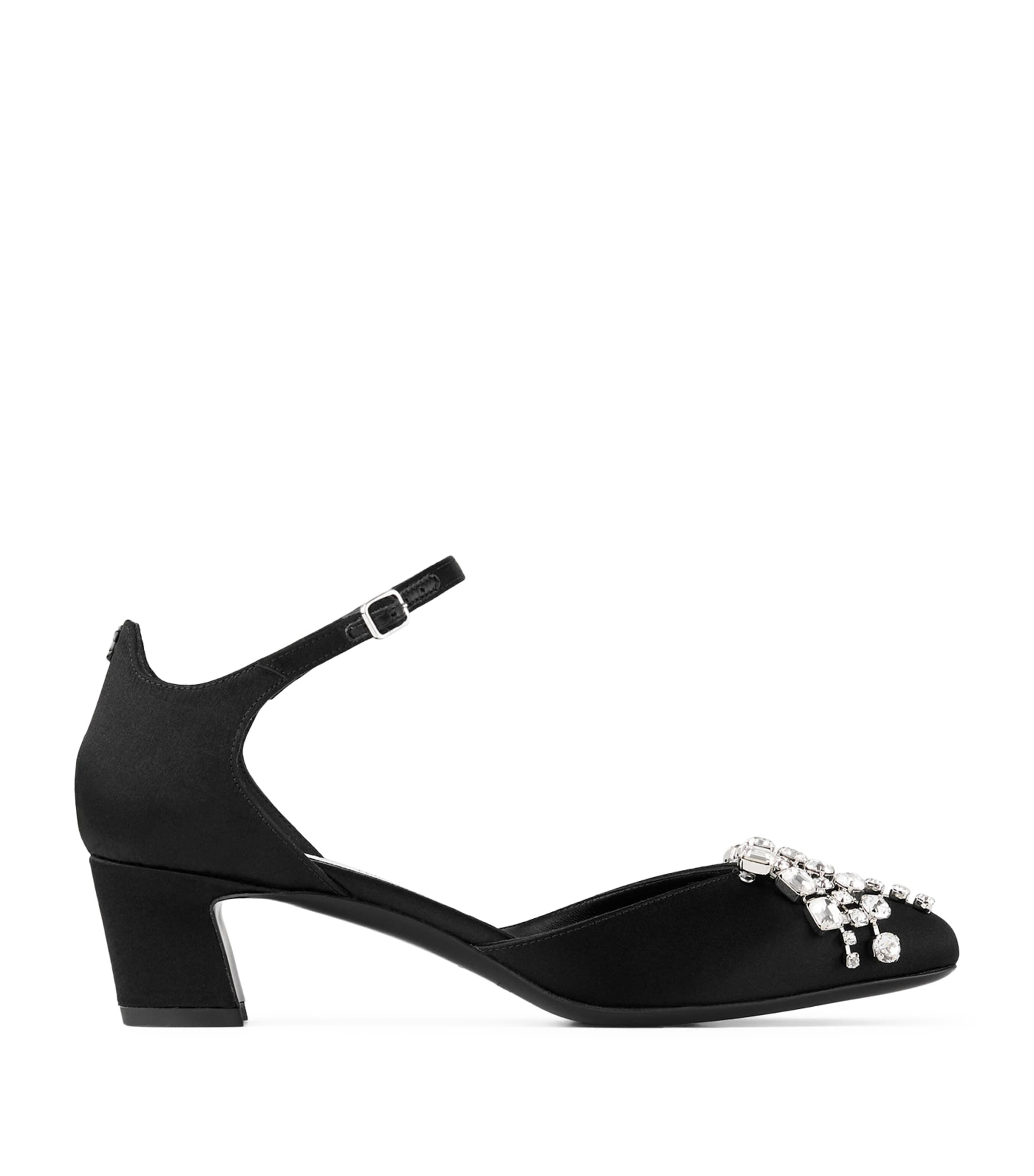 Jimmy Choo Verity 45 Crystal-embellished Satin Pumps
