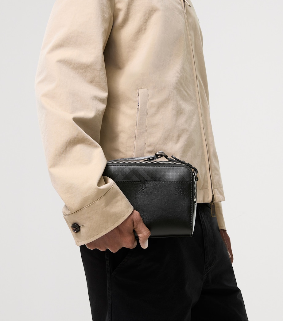 Burberry Leather Check Pop Cross-Body Bag Black/iron Image 3