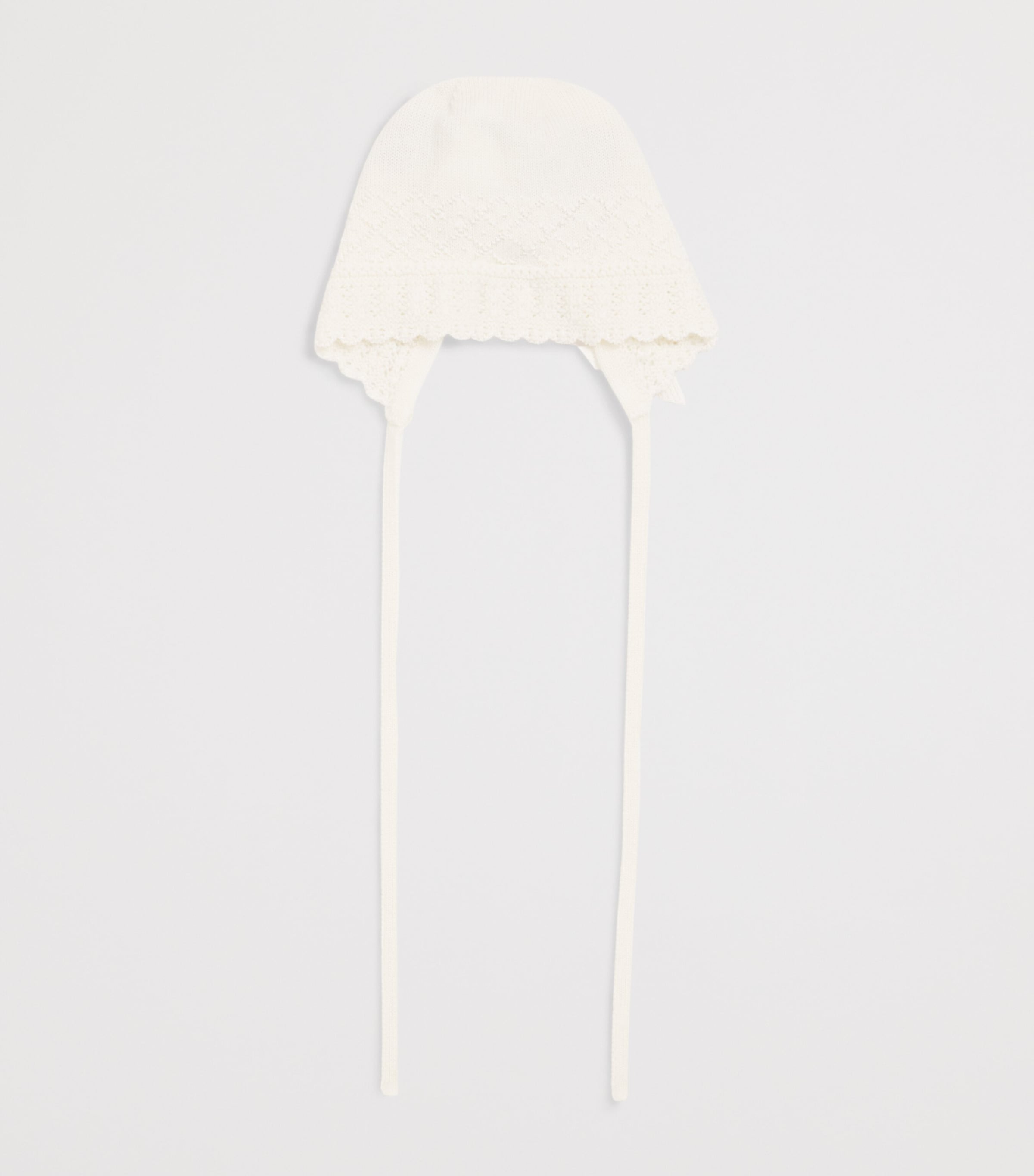 Paz Rodriguez Cotton Knit Bonnet (0-18 Months) Cream/cream Image 2