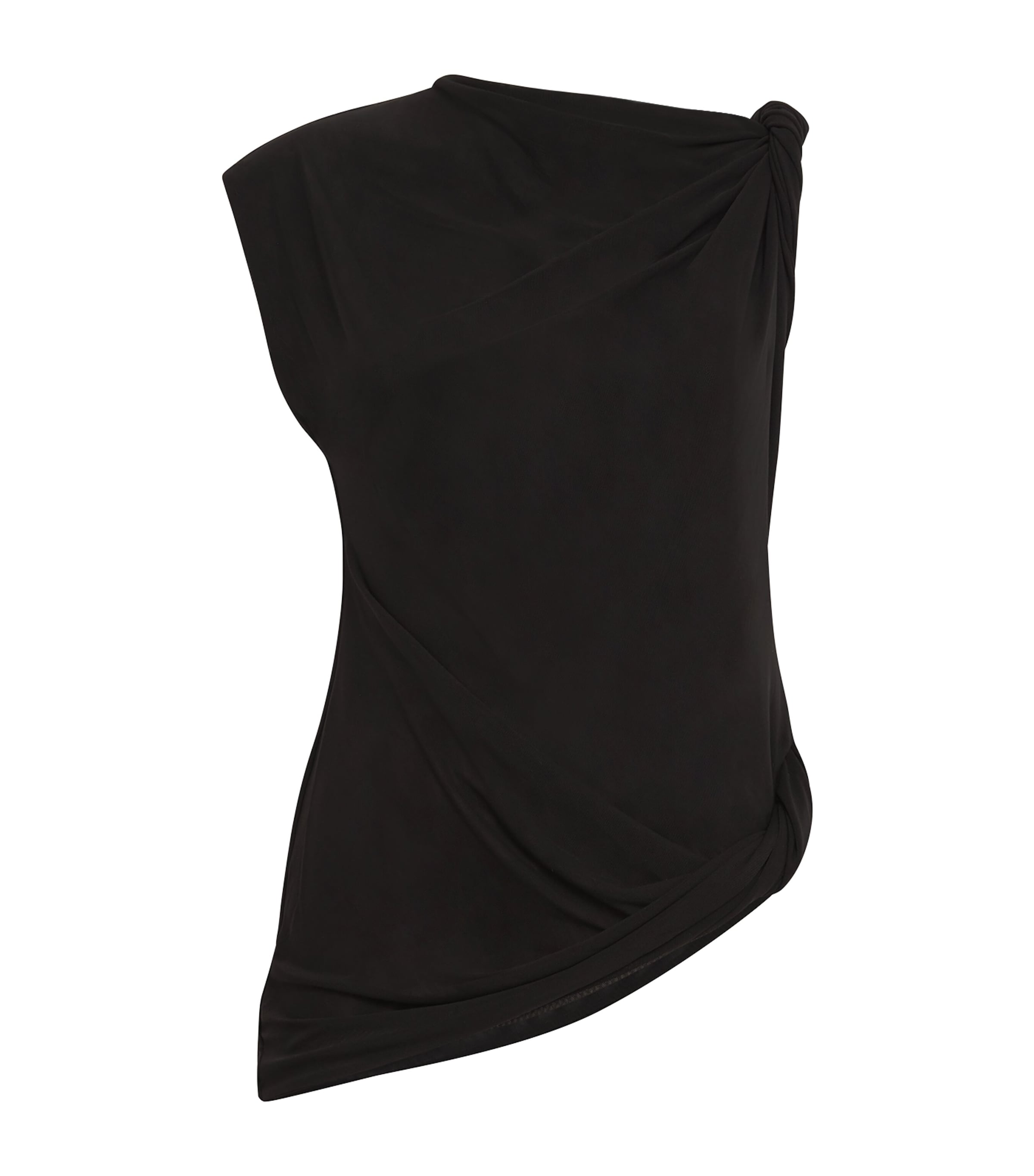 Camilla And Marc Asymmetric Draped Ando Top In Black