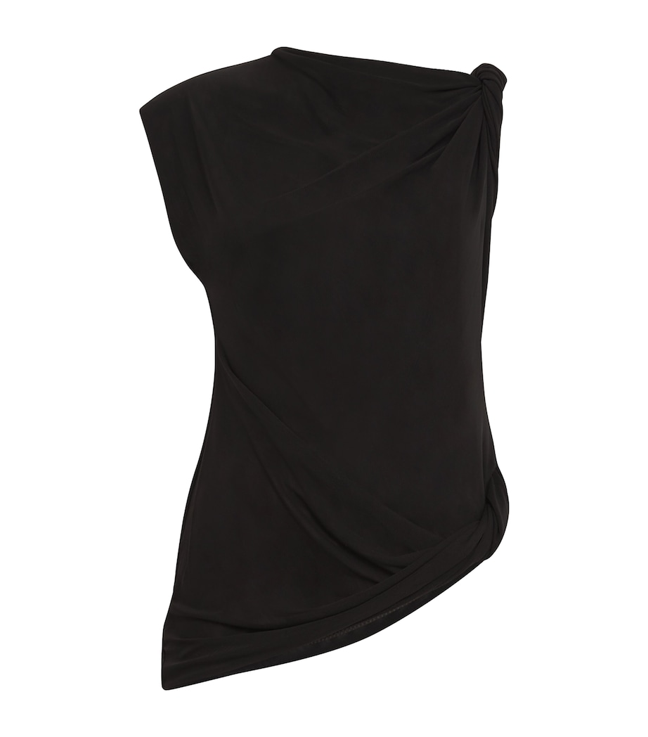 Asymmetric Draped Ando Top DBLK BLACK Image 1