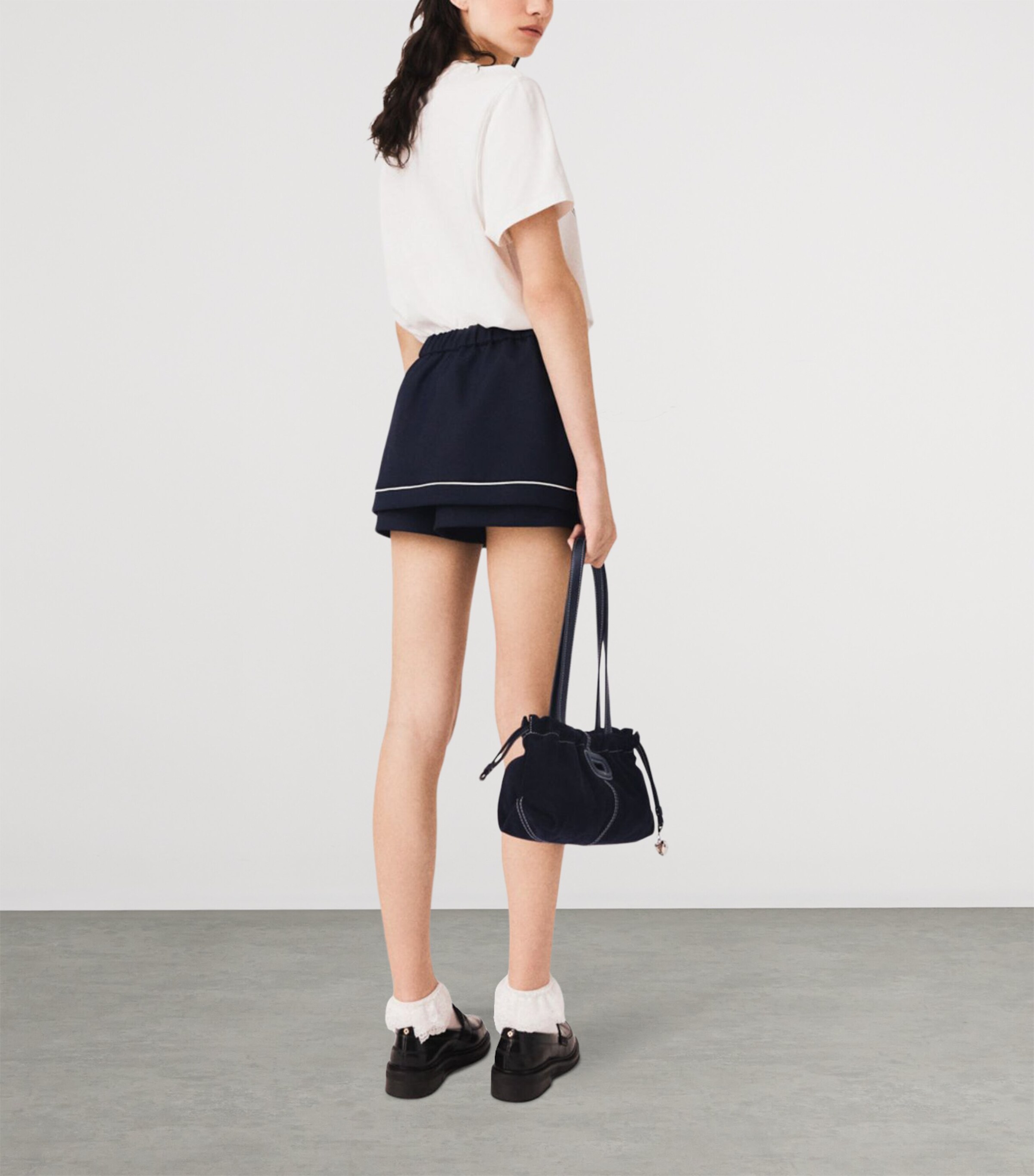 Maje Womens Pleated Skort Navy Image 4