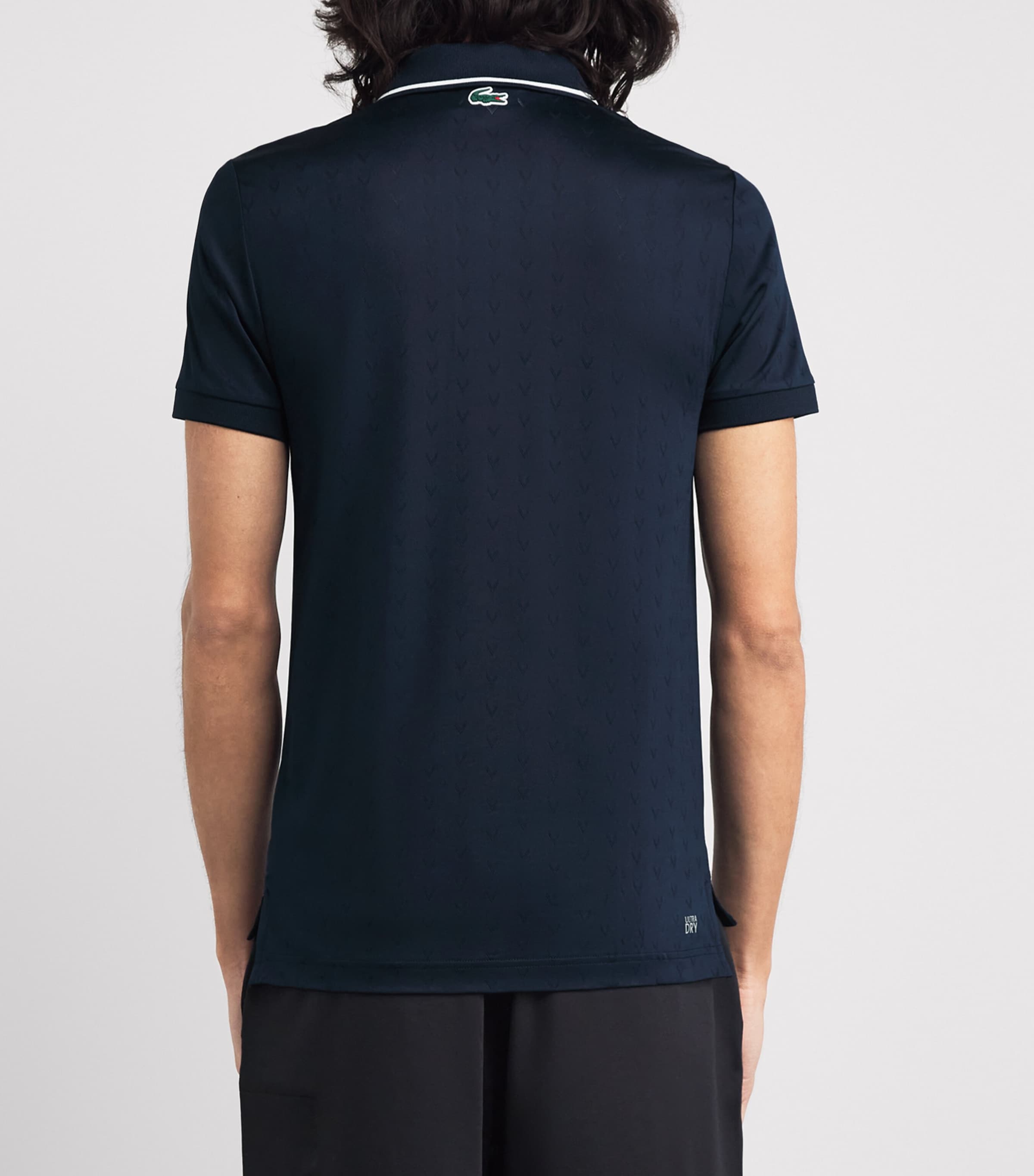 Lacoste Mens Tennis Heritage Ultra-Dry Stretch Polo Shirt Navy Blue Image 4