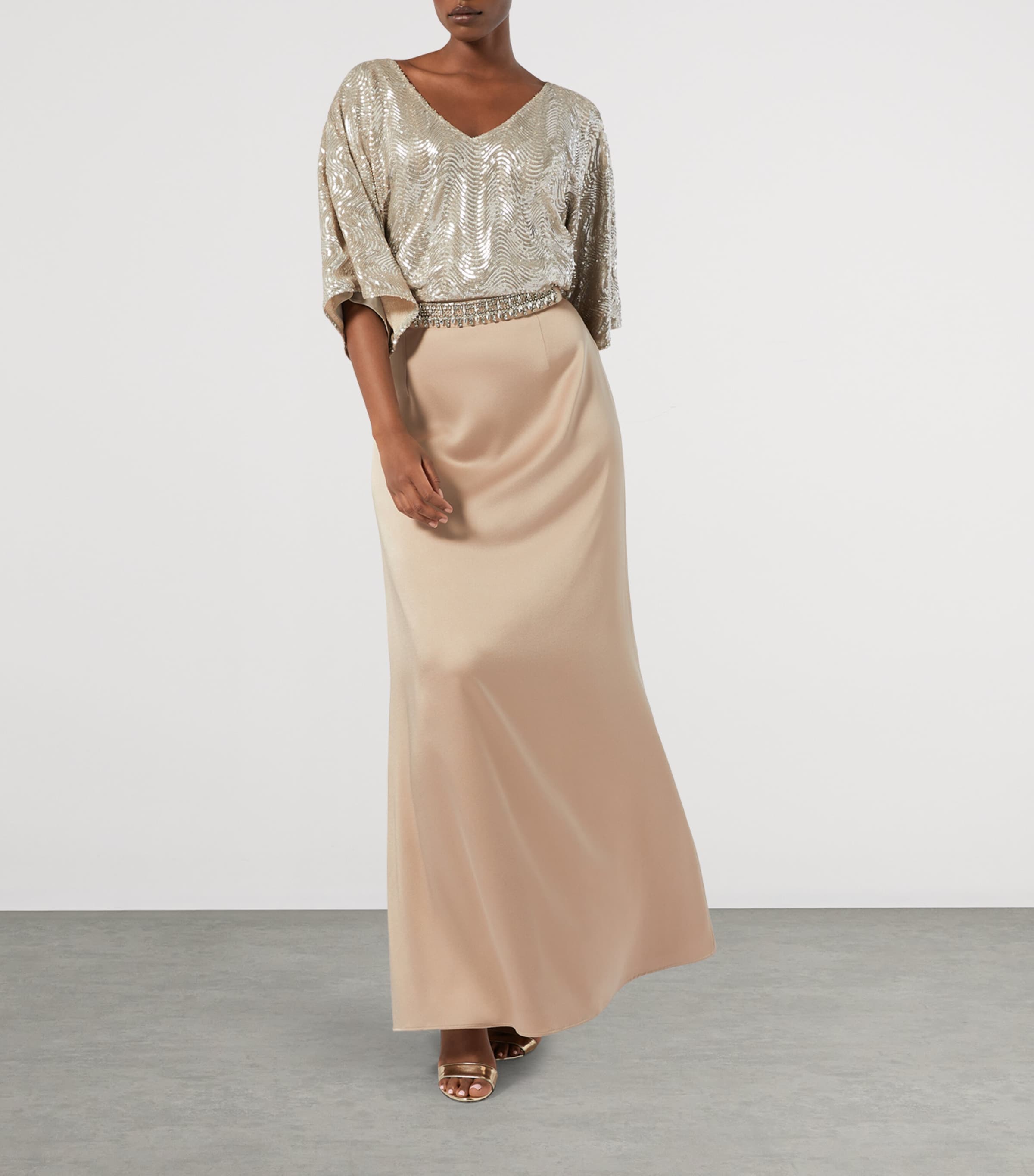 Sequin-Embellished Torbole Blouse BEIGE Image 4