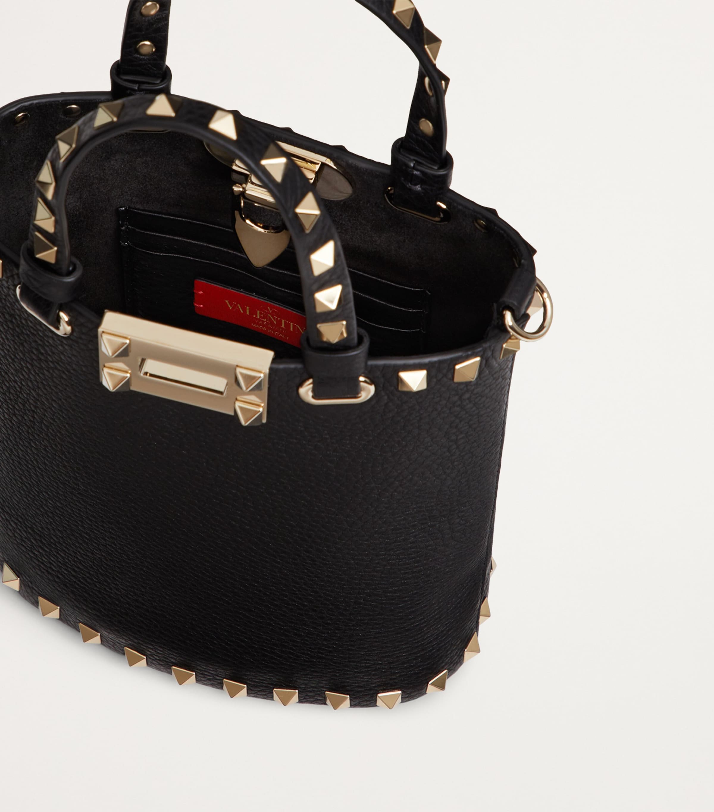 Valentino Garavani Mini Leather Rockstud Top-Handle Bag