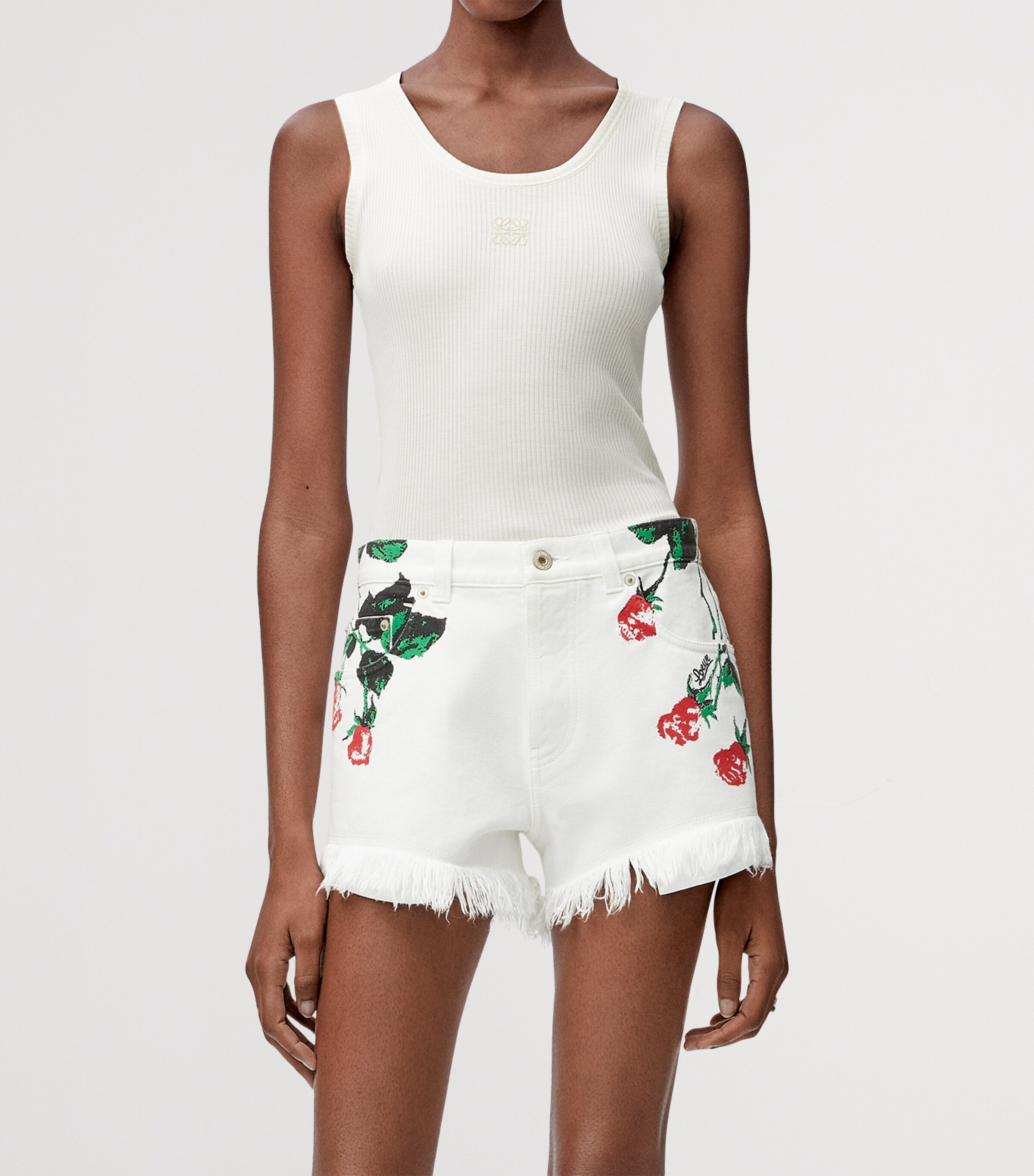 【LOEWE】 Paula's Ibiza floral denim shorts LOEWE x Paula's Ibiza Floral Denim Shorts | Harrods US