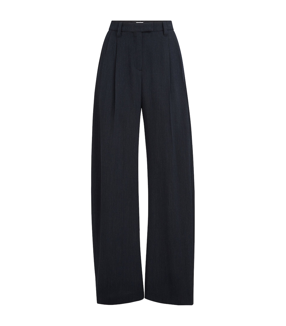 Brunello Cucinelli Womens Wool Wide-Leg Trousers Image 1