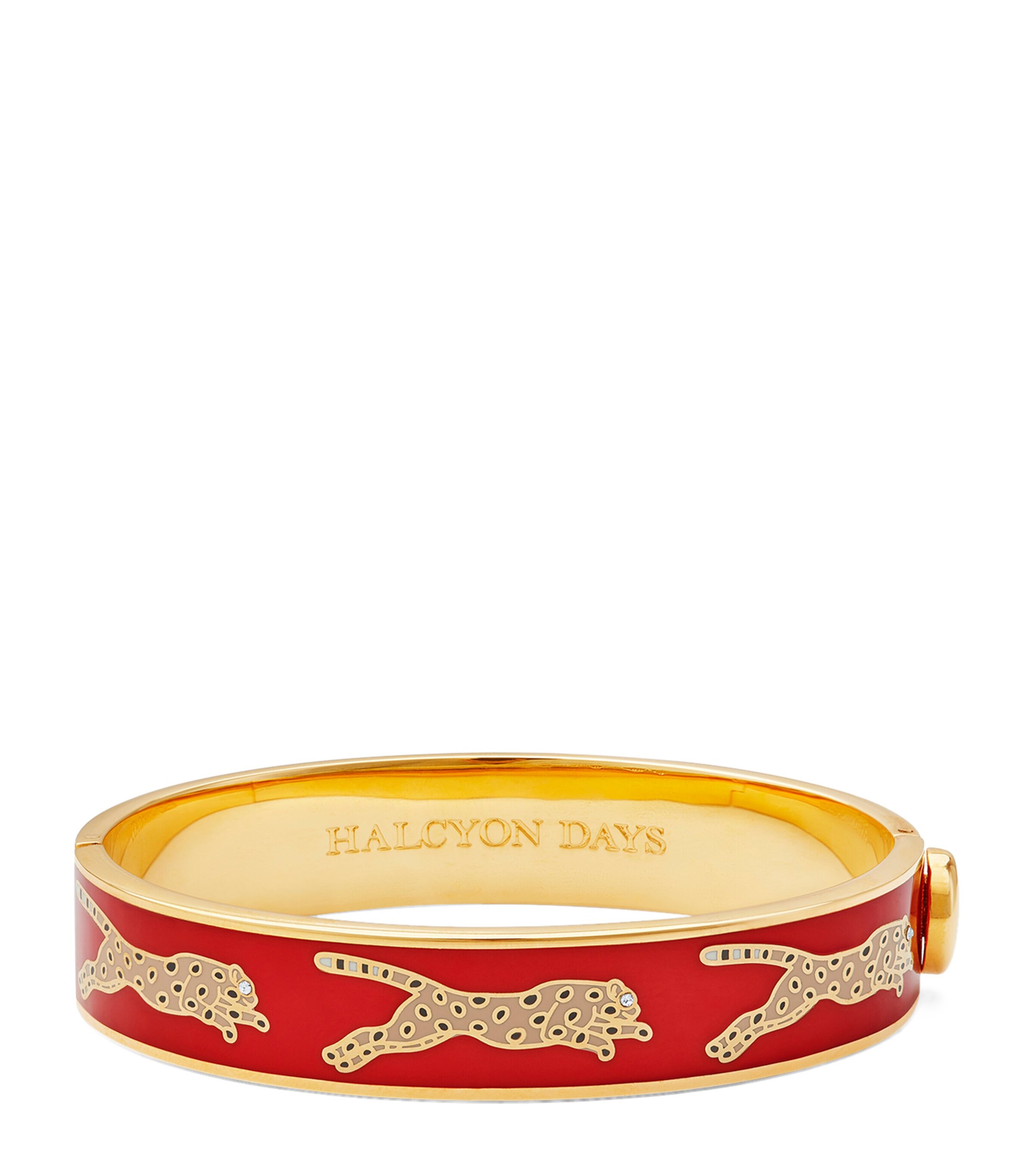 Gold-Plated Leopard Bangle RED/GOLD Image 1
