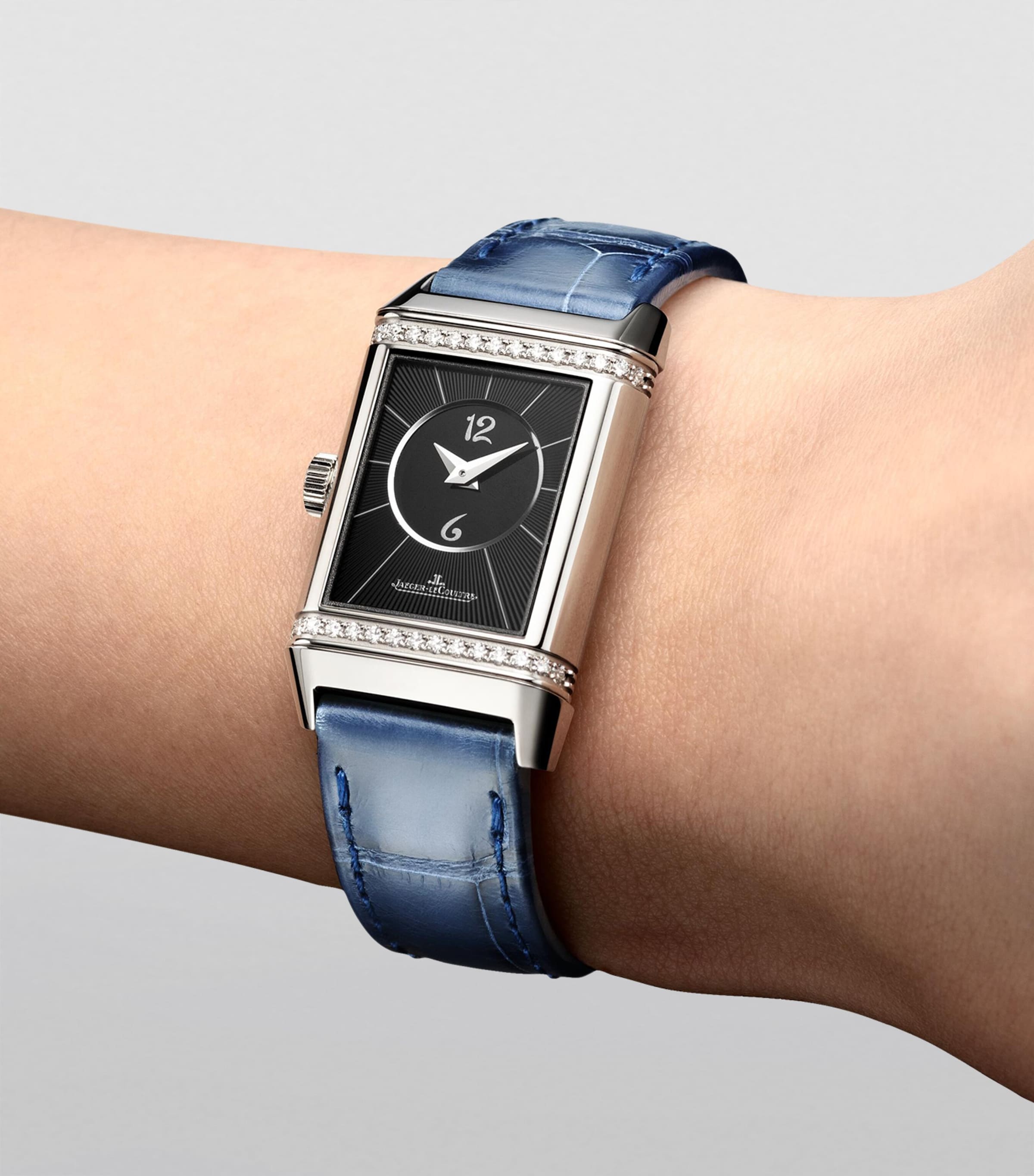 Small Stainless Steel and Diamond Reverso Classic Duetto Watch 21mm STAINLESS STEEL Image 3