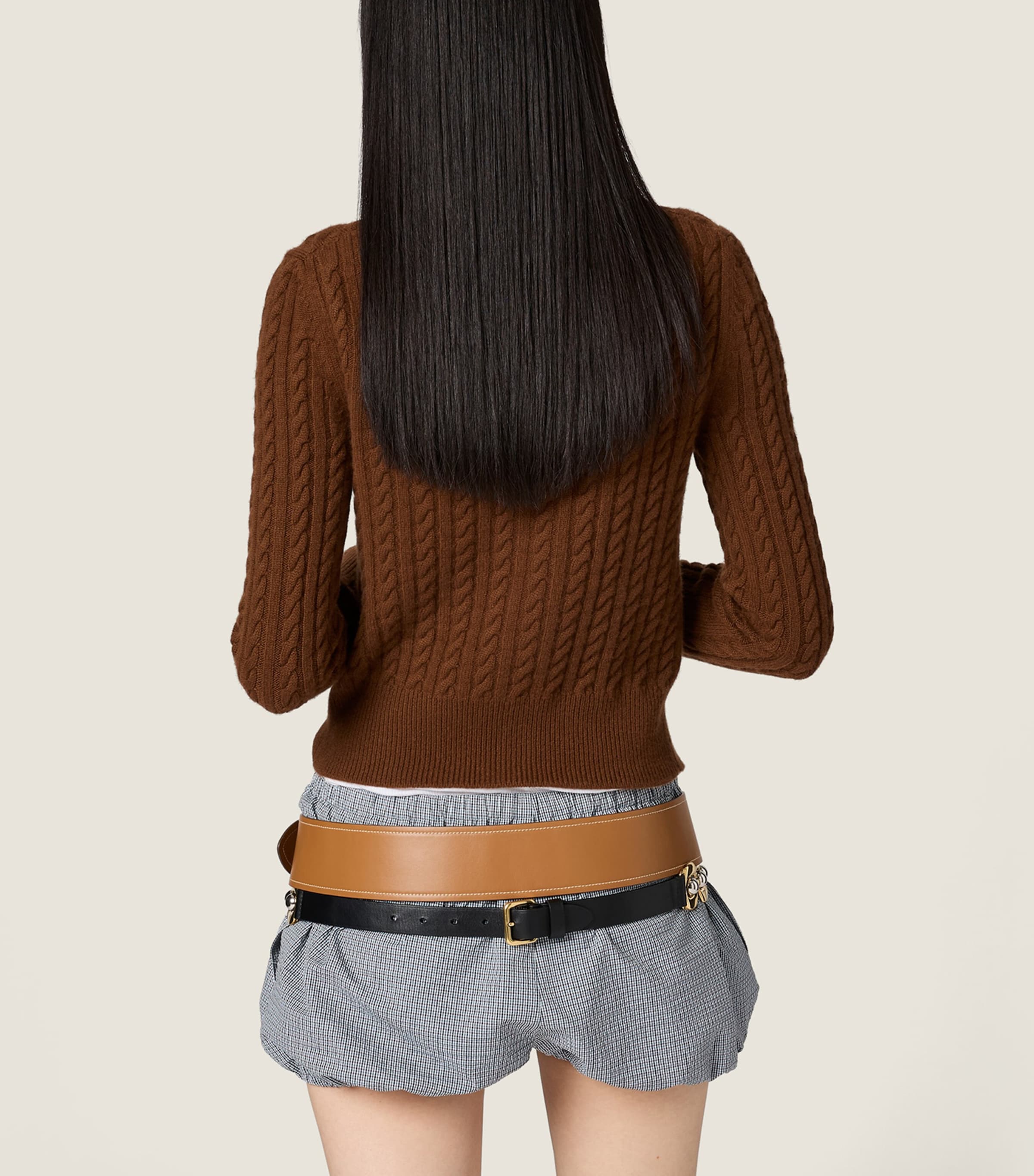 Miu Miu Womens Cashmere Cable-Knit Cardigan Image 3