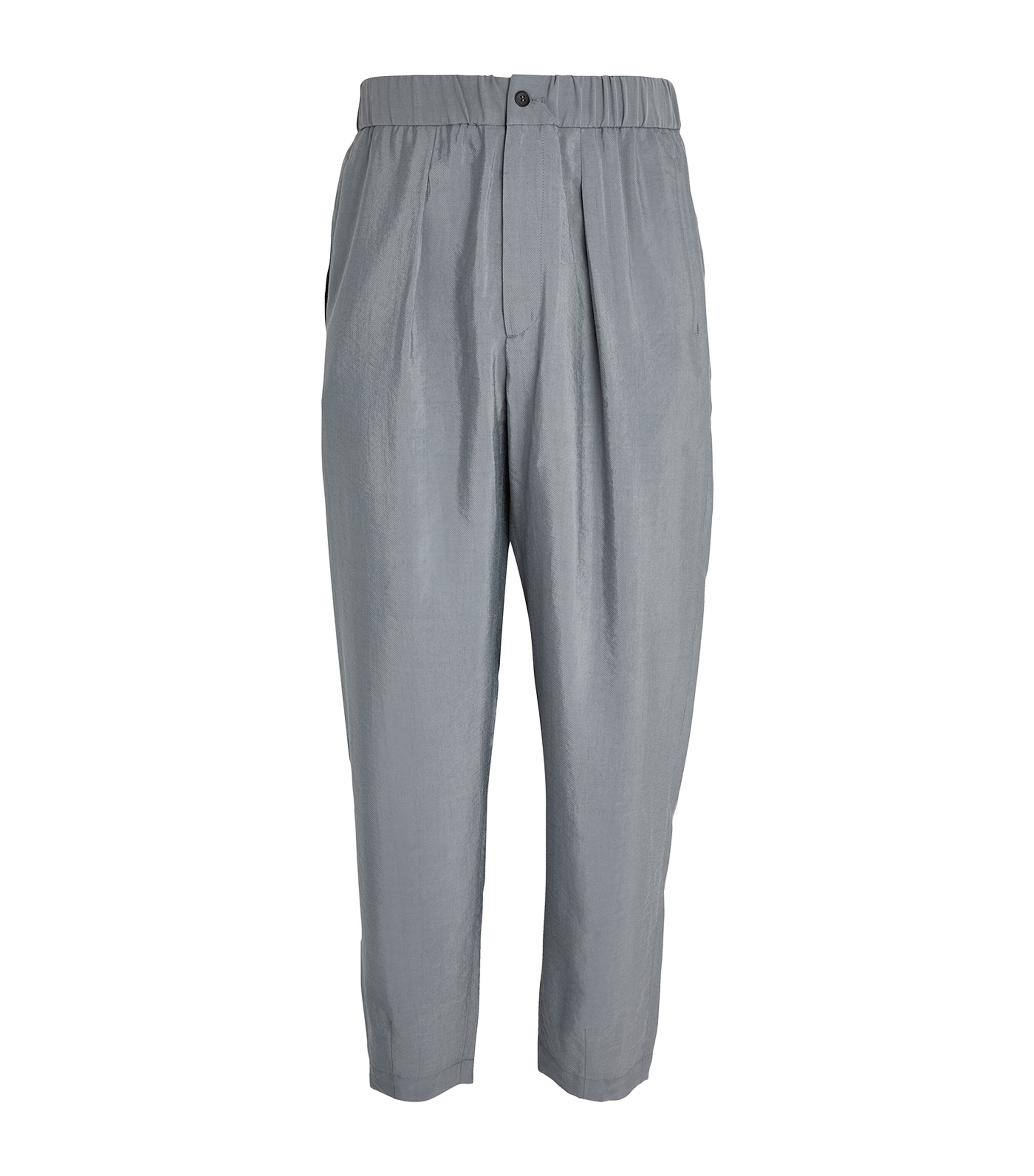 Shop Giorgio Armani Silk-blend Tailored Trousers