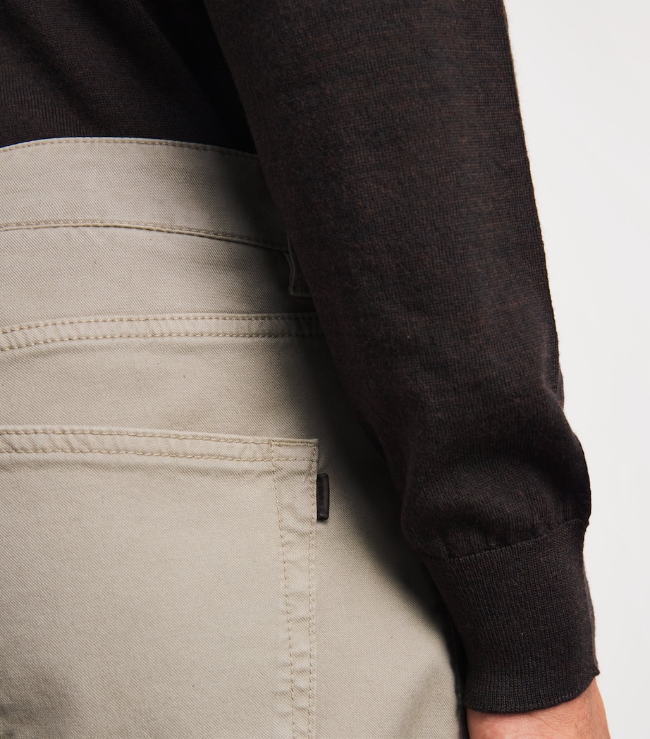 Purdey Mens Cotton-Blend Five-Pocket Trousers Stone Image 3